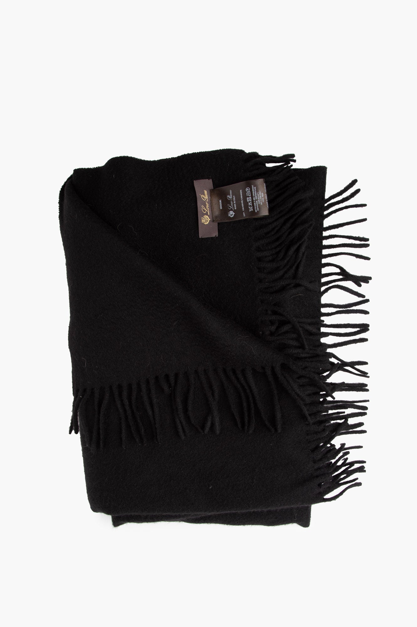 Loro Piana Black Grande Unita Cashmere Scarf