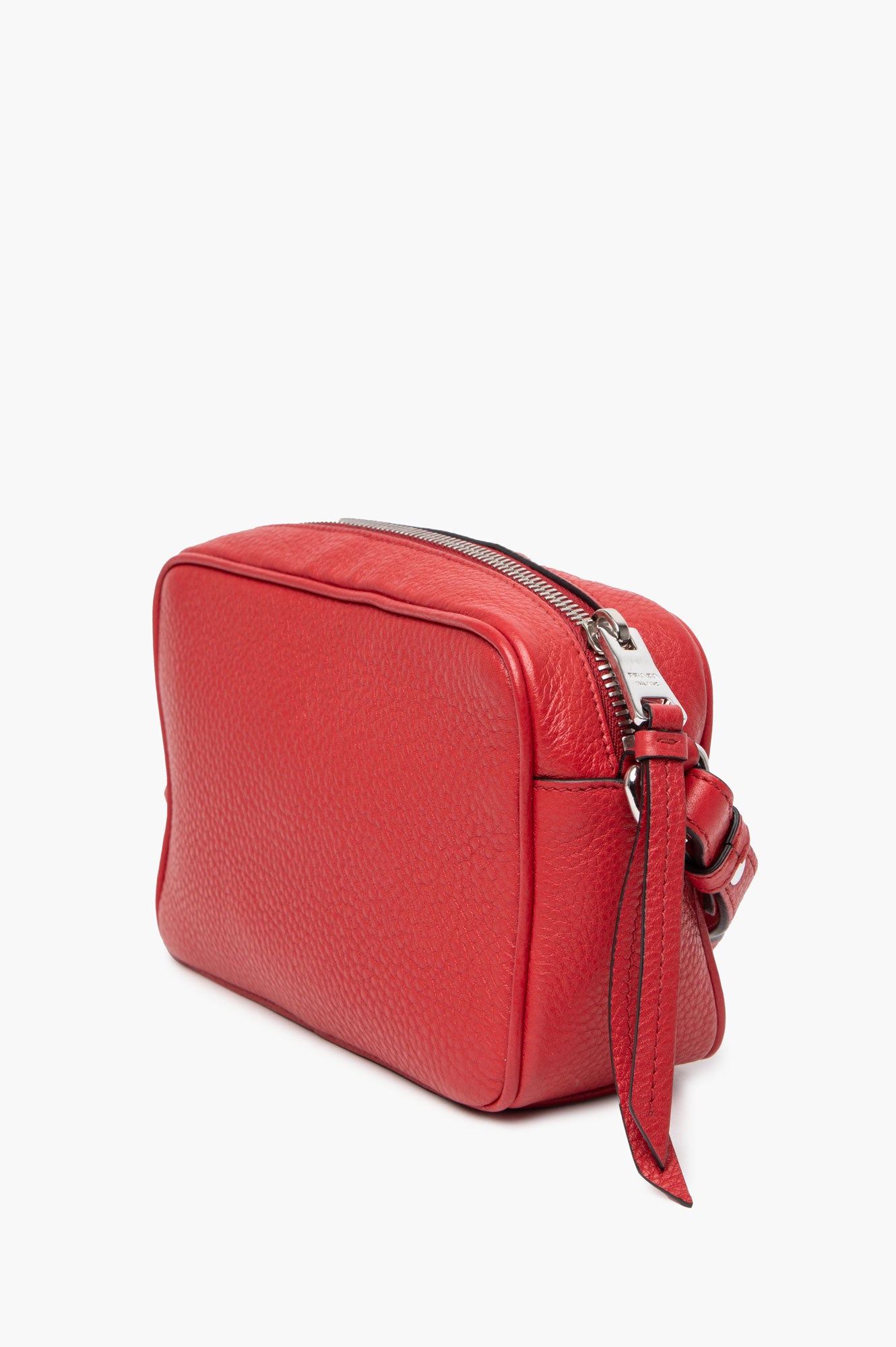 Prada Red Pebbled Leather Crossbody Bag