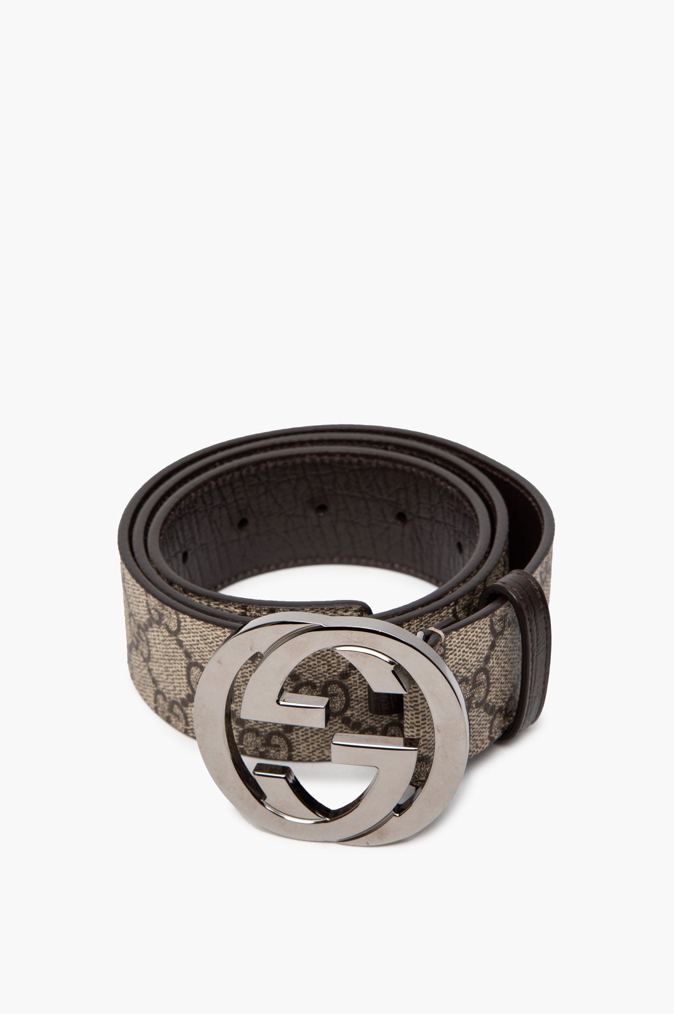 Gucci Interlocking Monogram Brown Belt Size 85