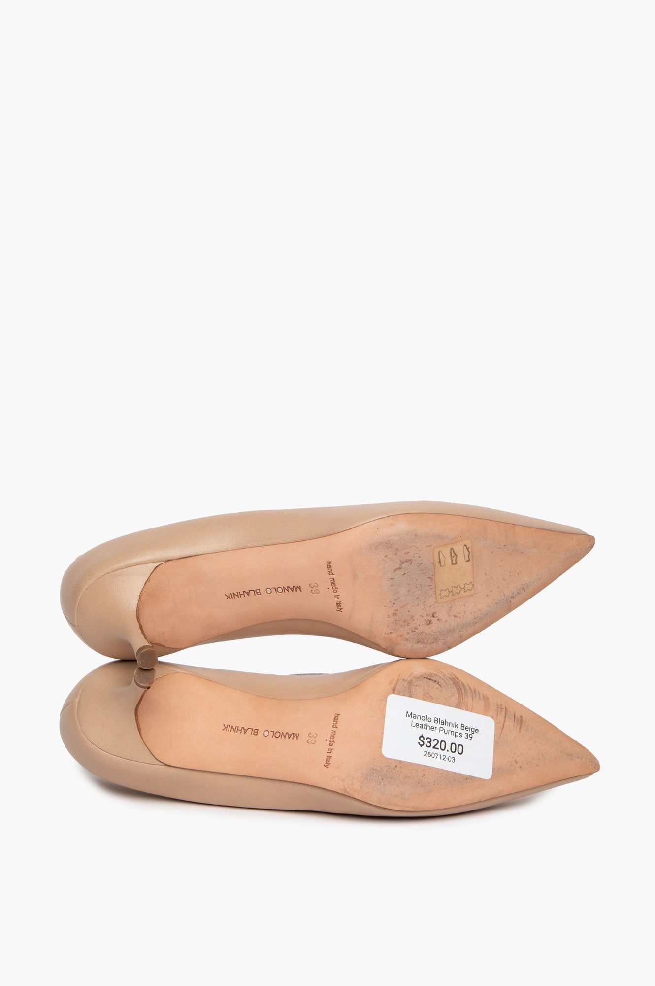 Manolo Blahnik Beige Leather Pumps 39