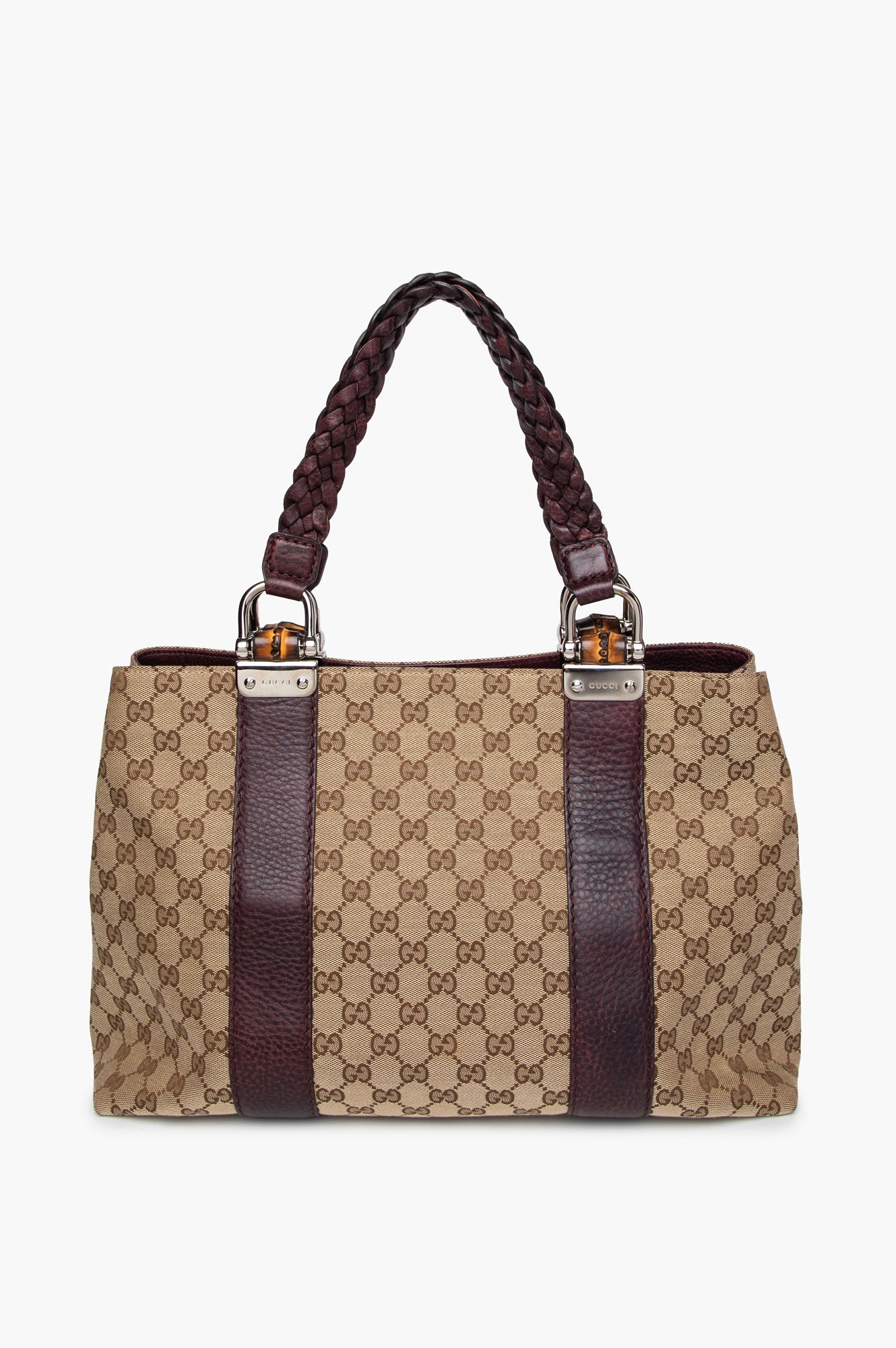 Gucci GG Canvas Medium Bamboo Tote Bag