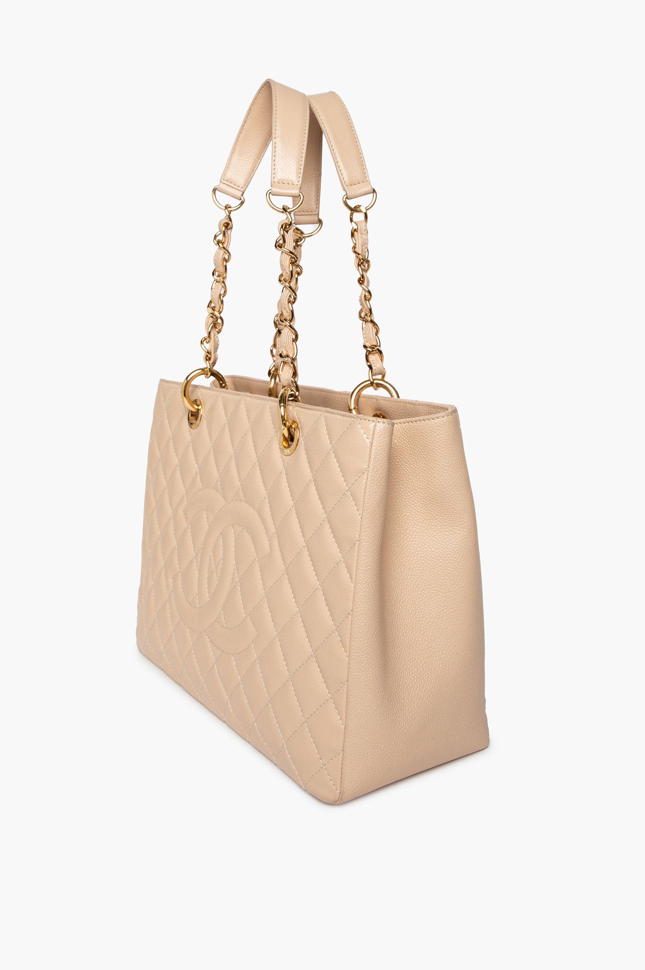 Chanel Beige Caviar Grand Shopping Tote