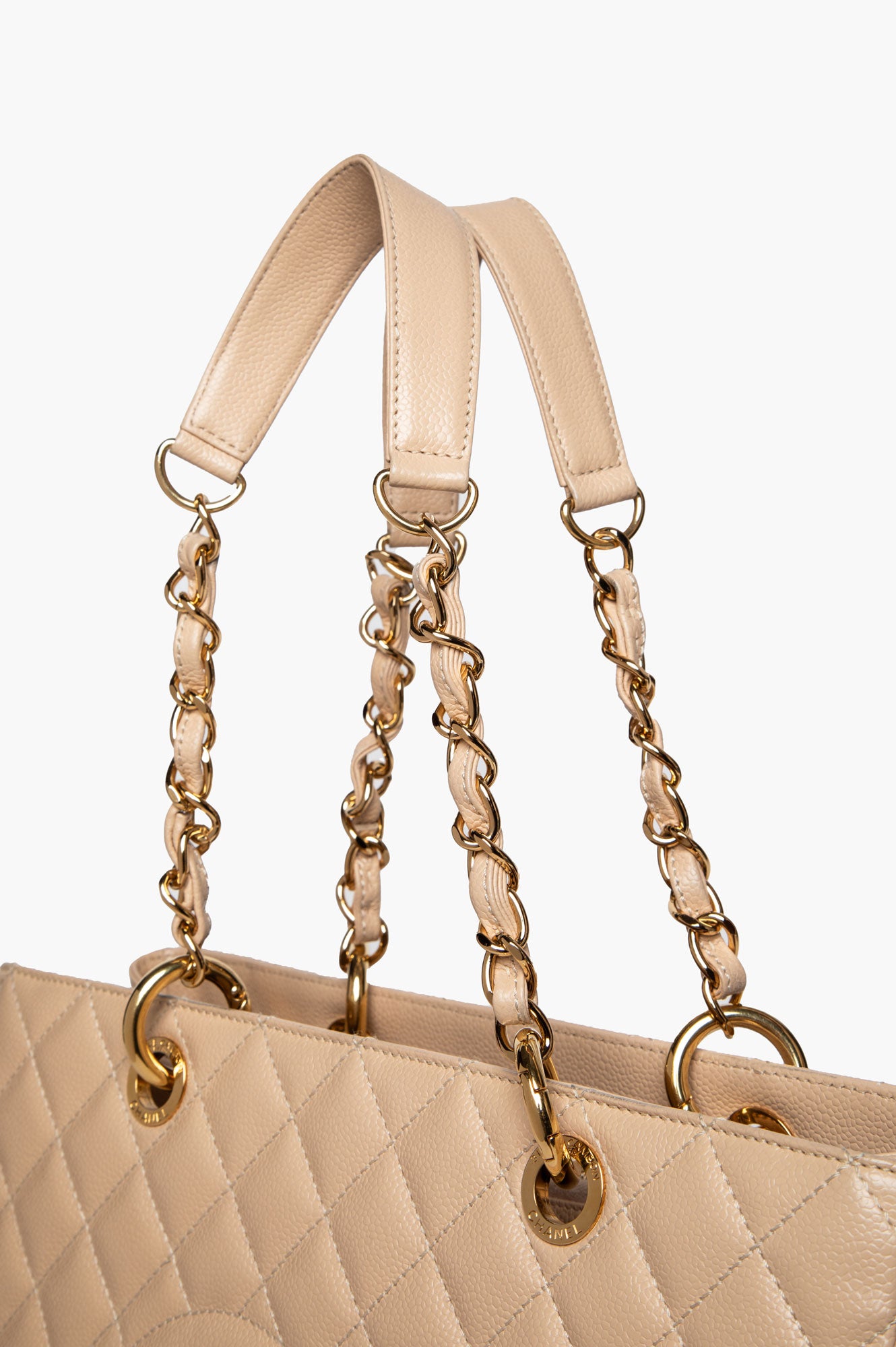 Chanel Beige Caviar Grand Shopping Tote