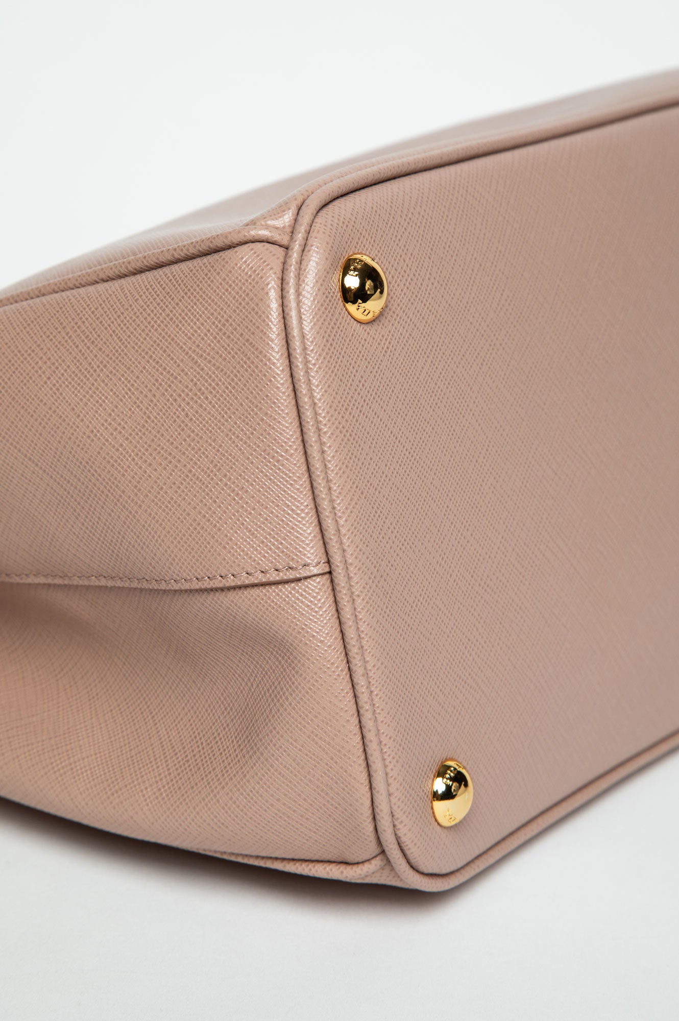 Prada Rose Beige Saffiano Lux Galleria Double Zip Tote With Strap