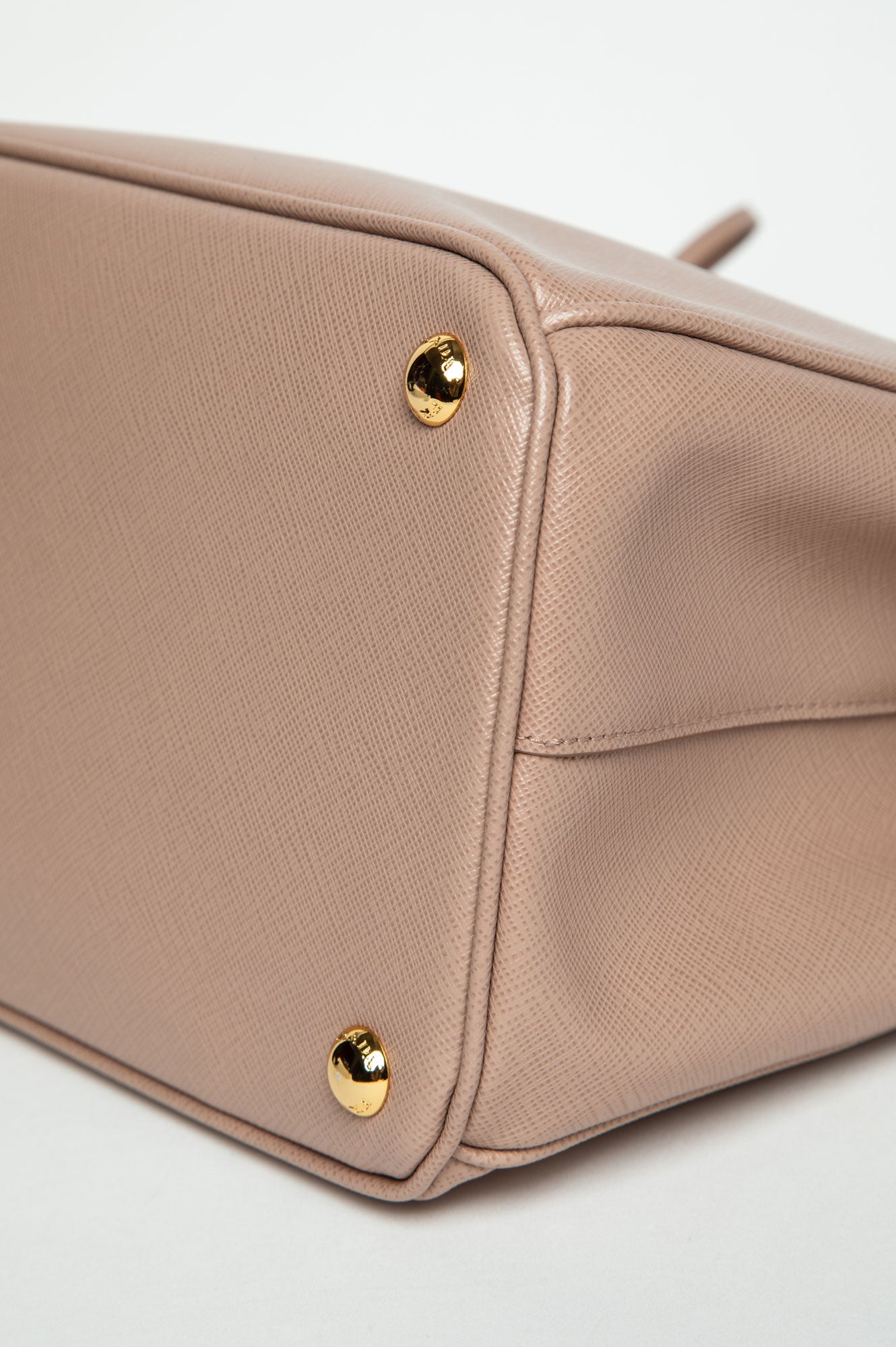 Prada Rose Beige Saffiano Lux Galleria Double Zip Tote With Strap