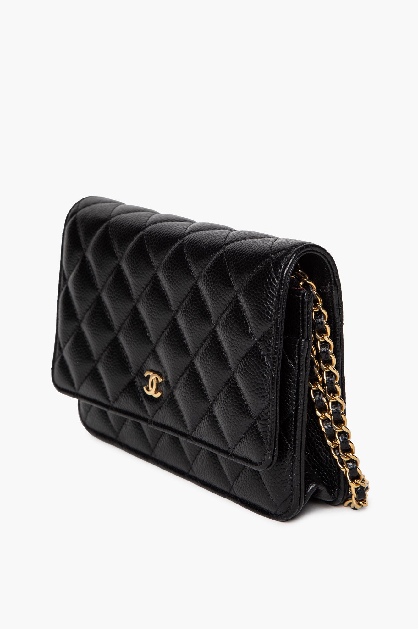 Chanel Black Caviar Wallet On Chain 2022