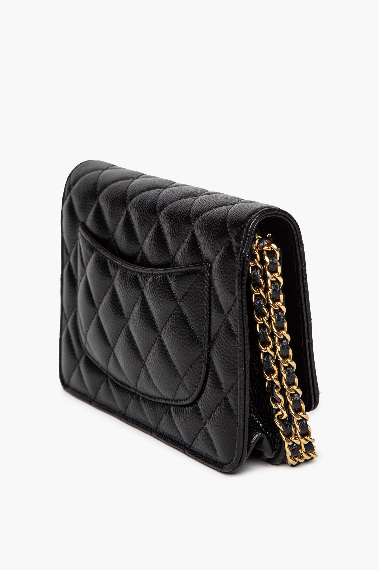 Chanel Black Caviar Wallet On Chain 2022
