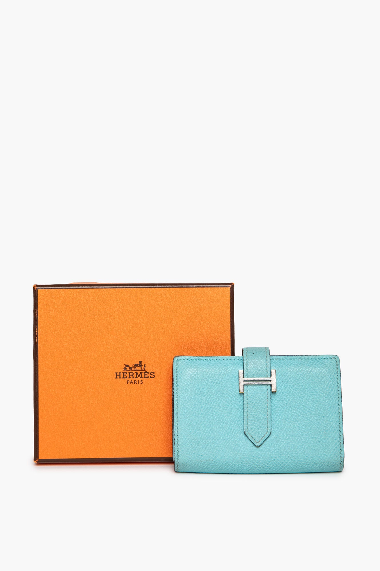 Hermès Bleu Atoll Epsom Bearn Card Holder