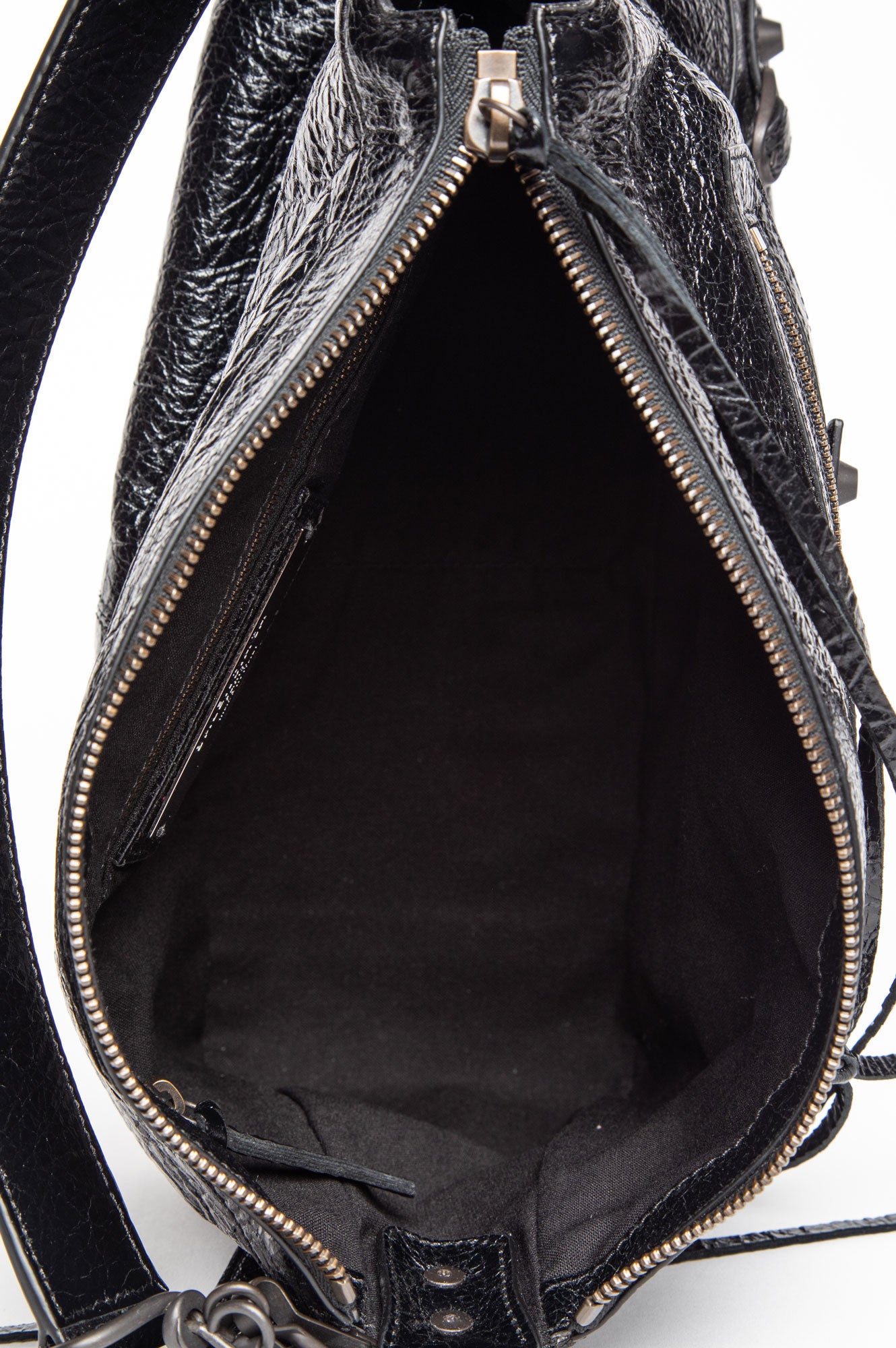 Balenciaga Black Arena Lambskin Antique Brass Hardware Le City Bag