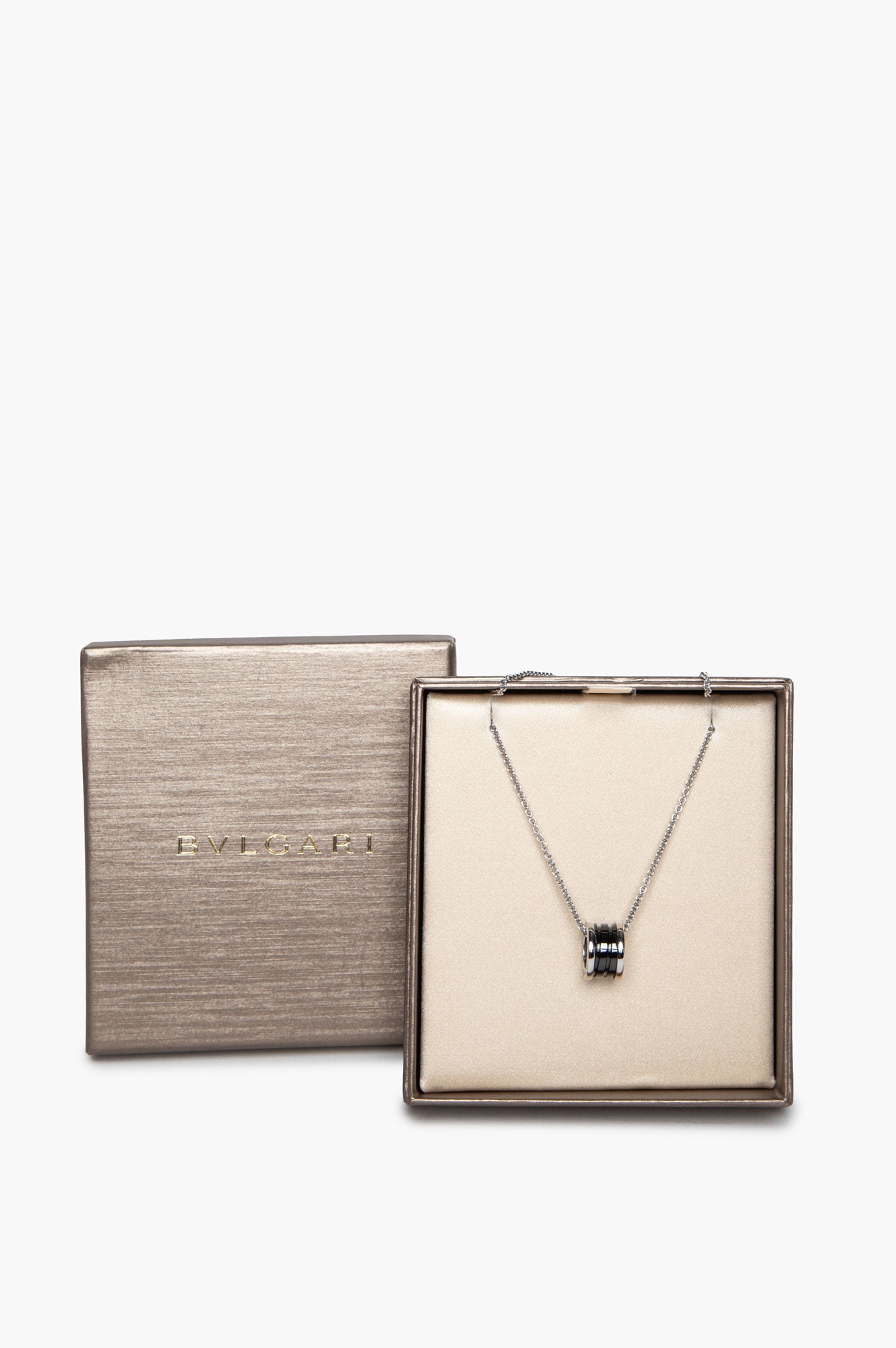 Bvlgari Sterling Silver Black Ceramic Save The Children Necklace