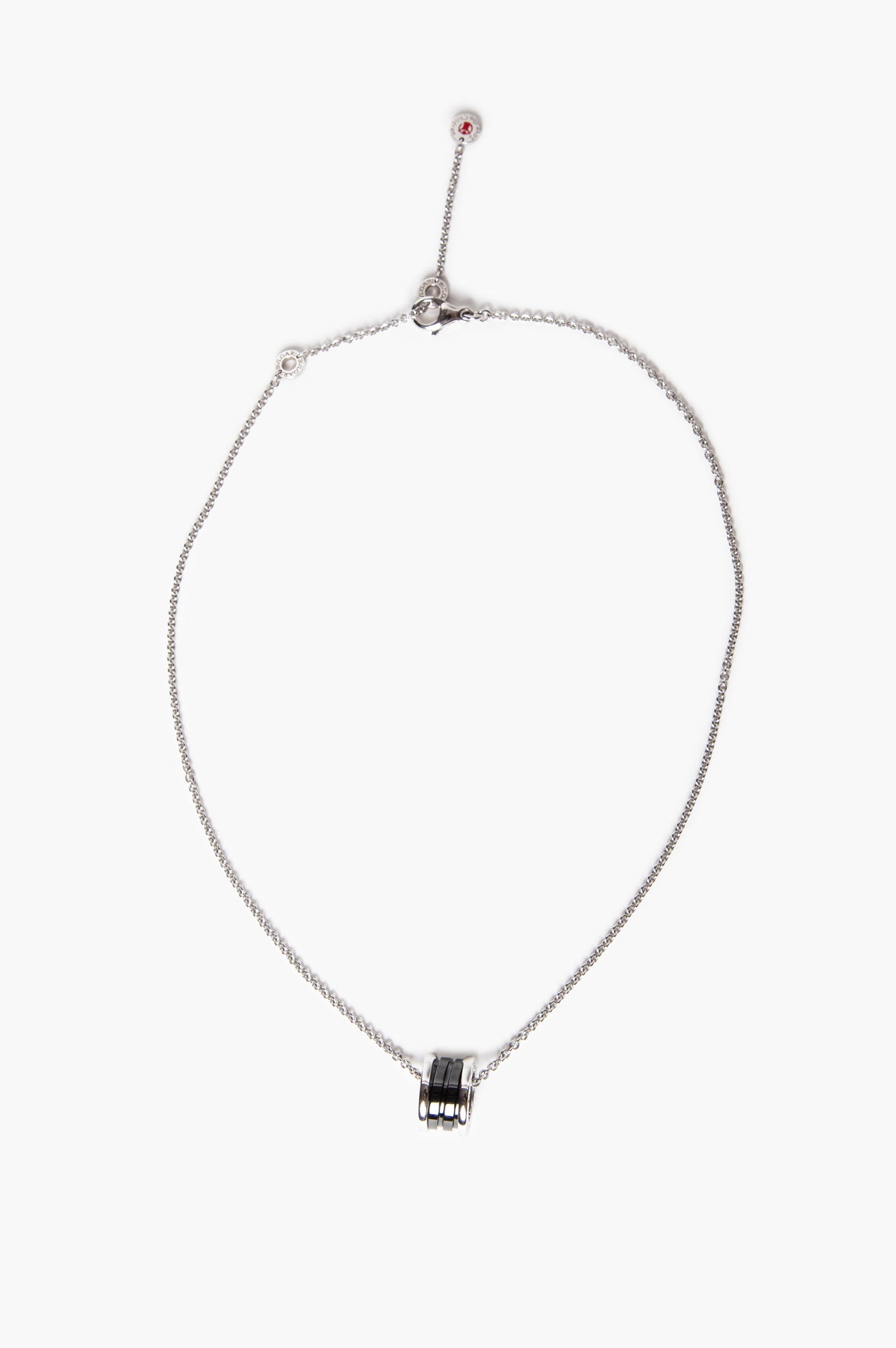 Bvlgari Sterling Silver Black Ceramic Save The Children Necklace