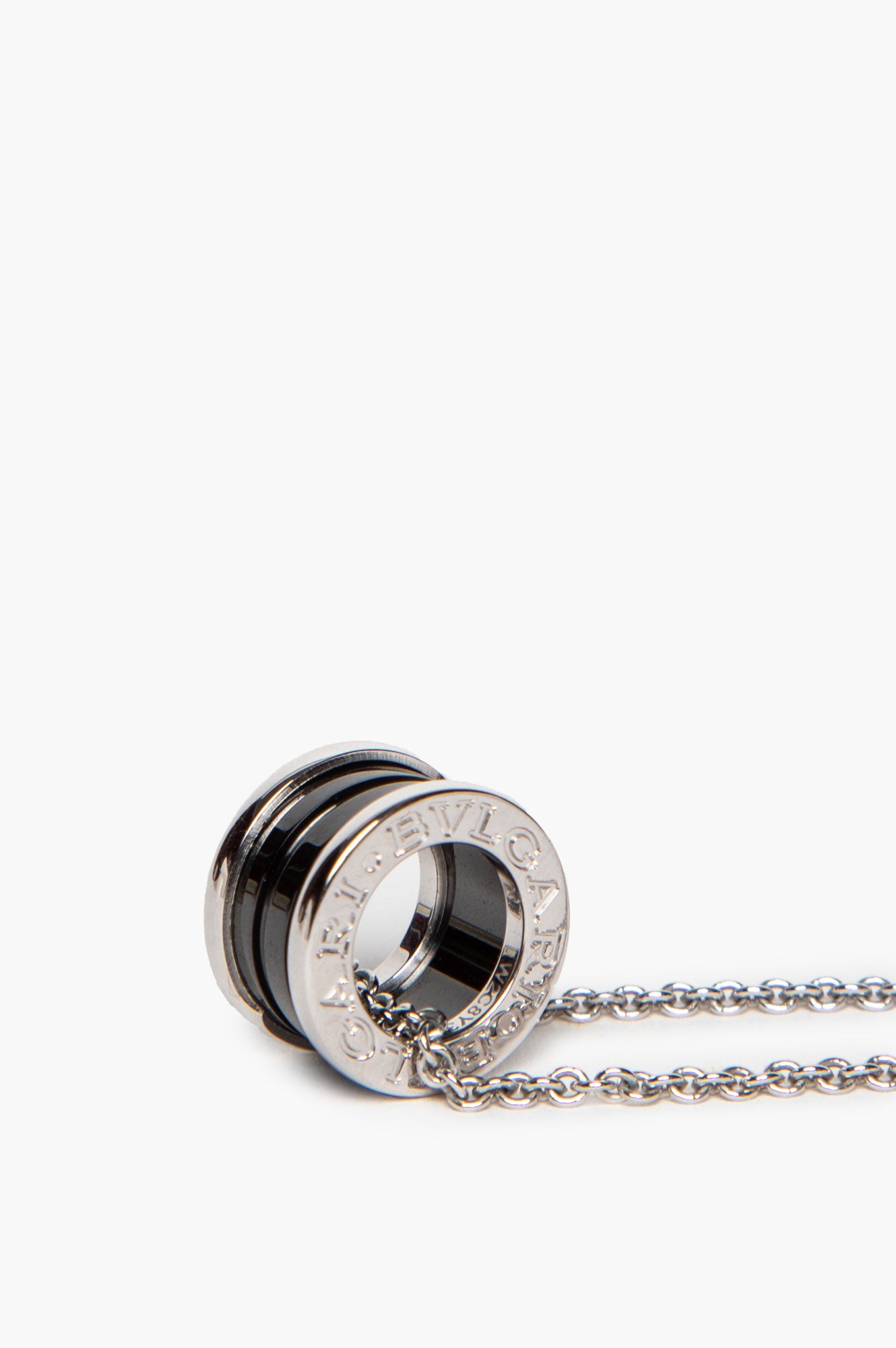 Bvlgari Sterling Silver Black Ceramic Save The Children Necklace