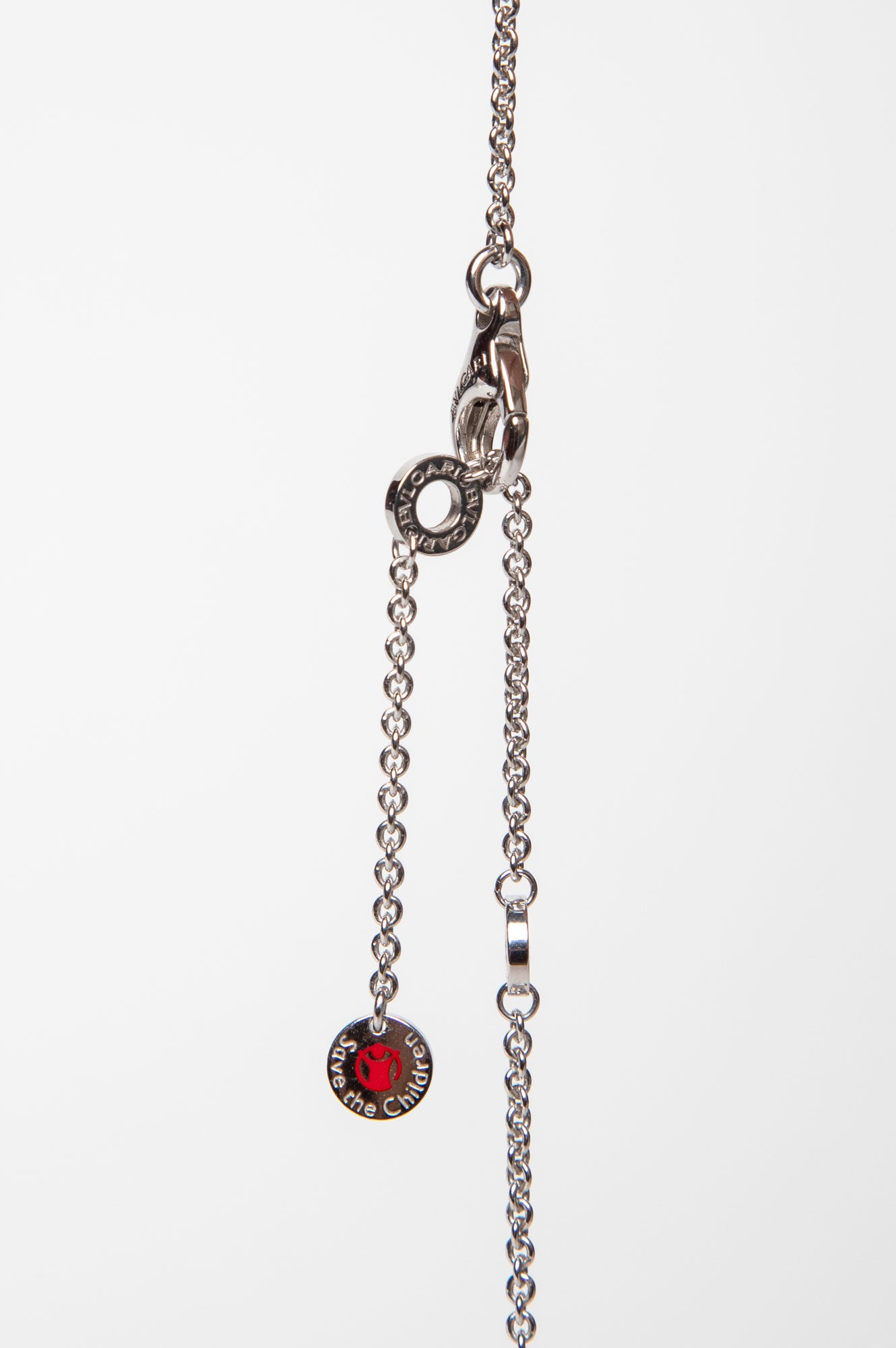 Bvlgari Sterling Silver Black Ceramic Save The Children Necklace