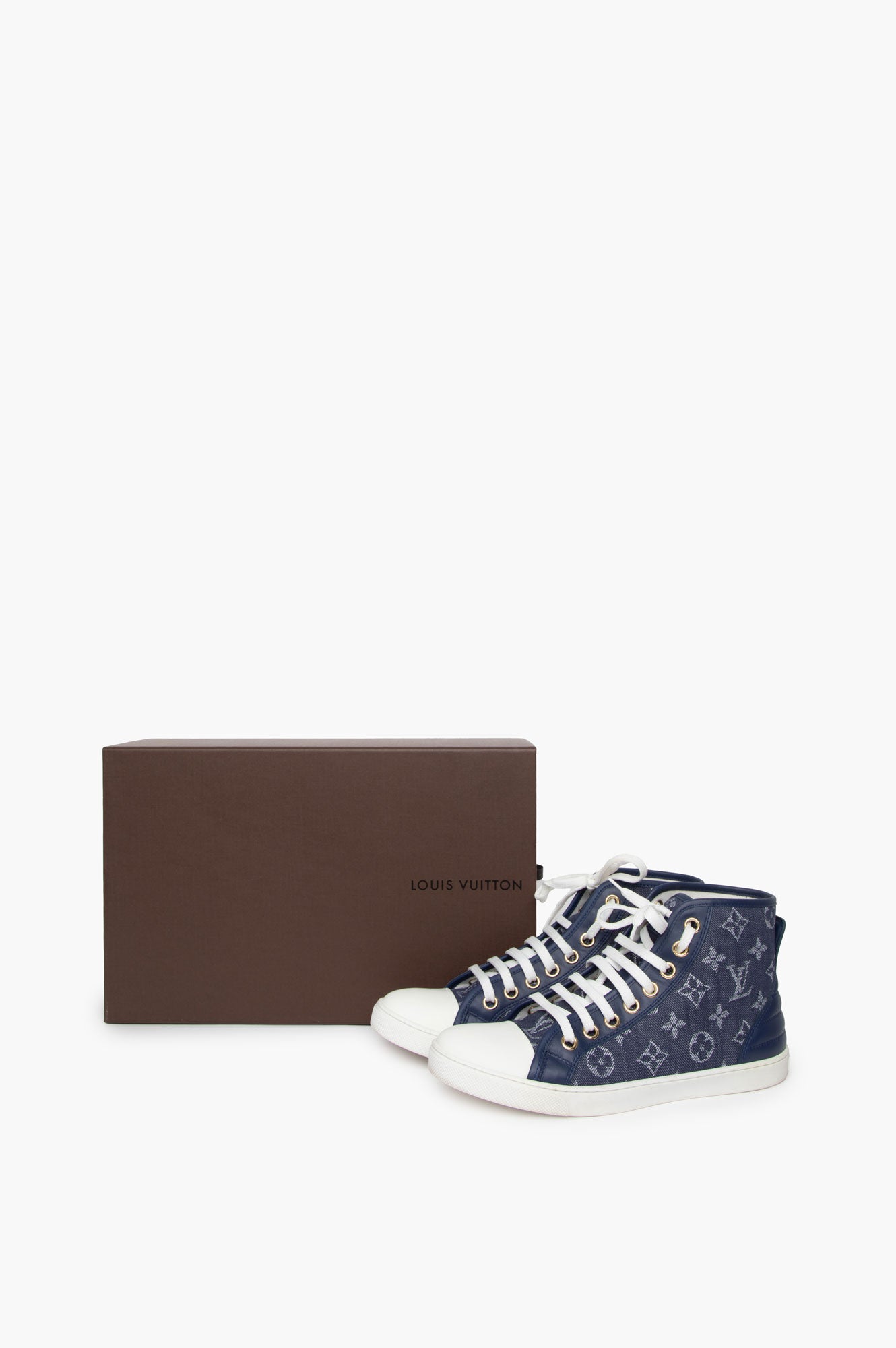 Louis Vuitton Denim High-Top Sneakers Size 37.5