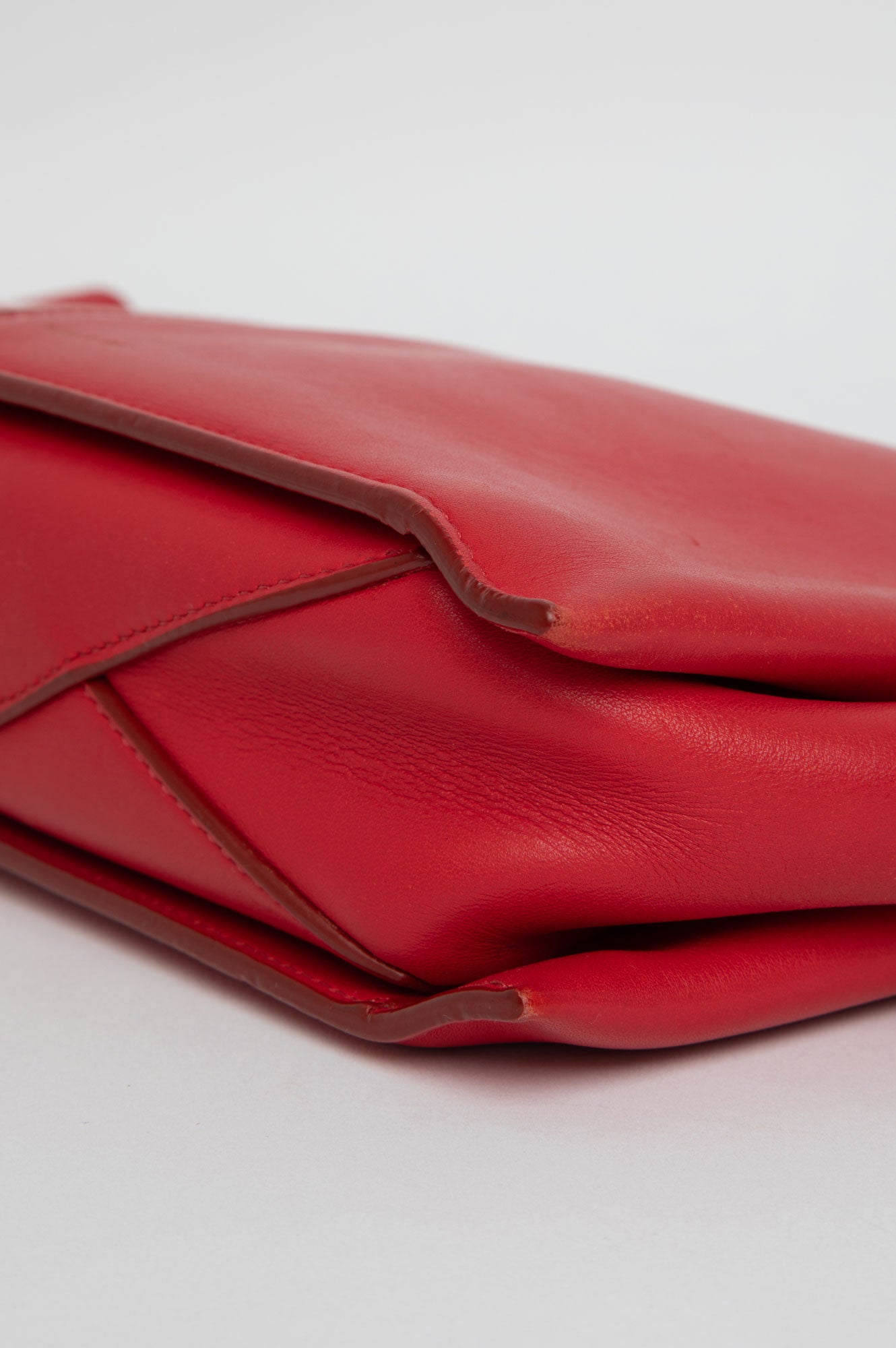 Celine Red Trifold Bag On Chain