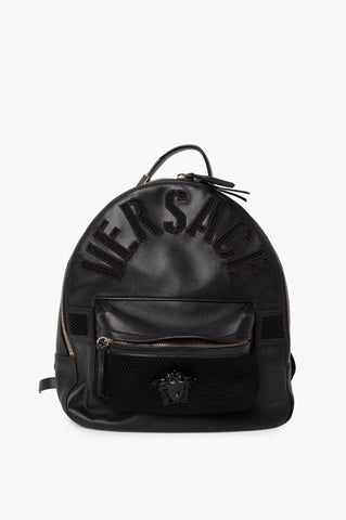 Versace Black Leather Medusa Backpack