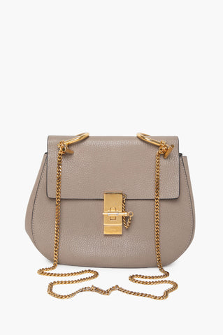 Chloe Grey Grained Lambskin Shoulder Bag