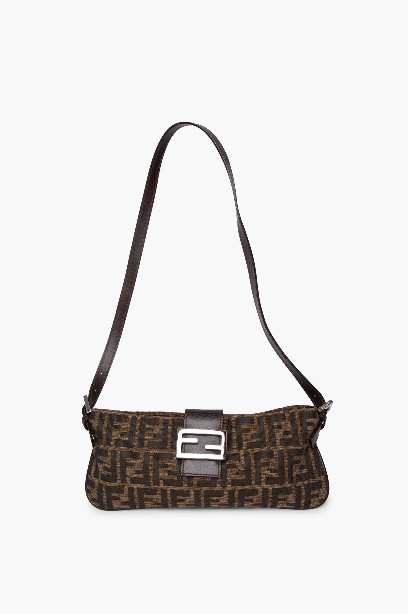 Fendi Brown Canvas Zucca Crossbody Bag