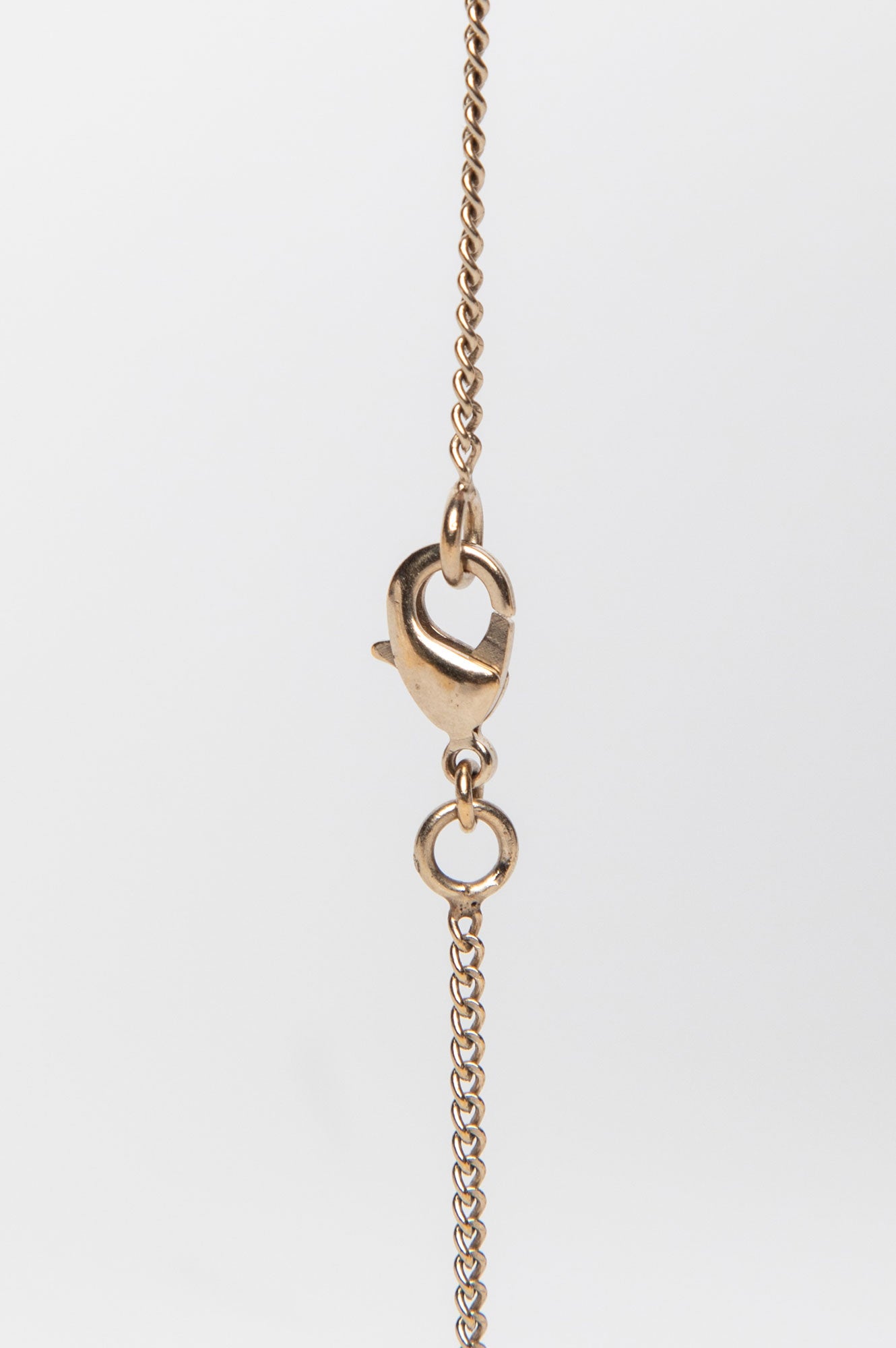 Chanel B12 P Champagne Gold-Tone Crystal CC Logo Bow Necklace