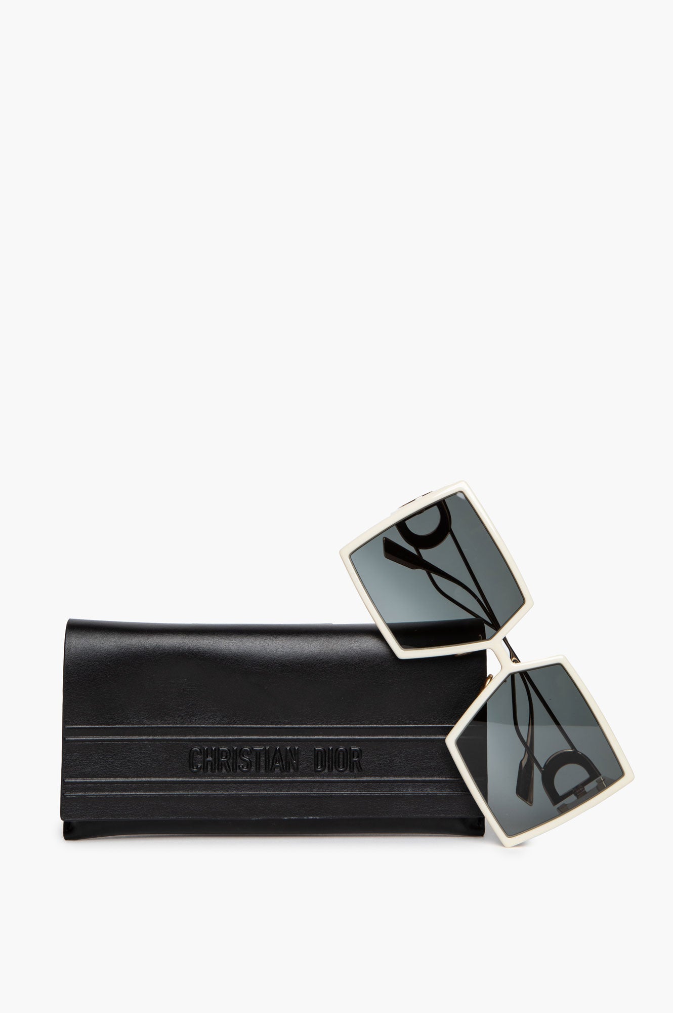 Christian Dior Cream Oversized Square 30 Montaigne Sunglasses