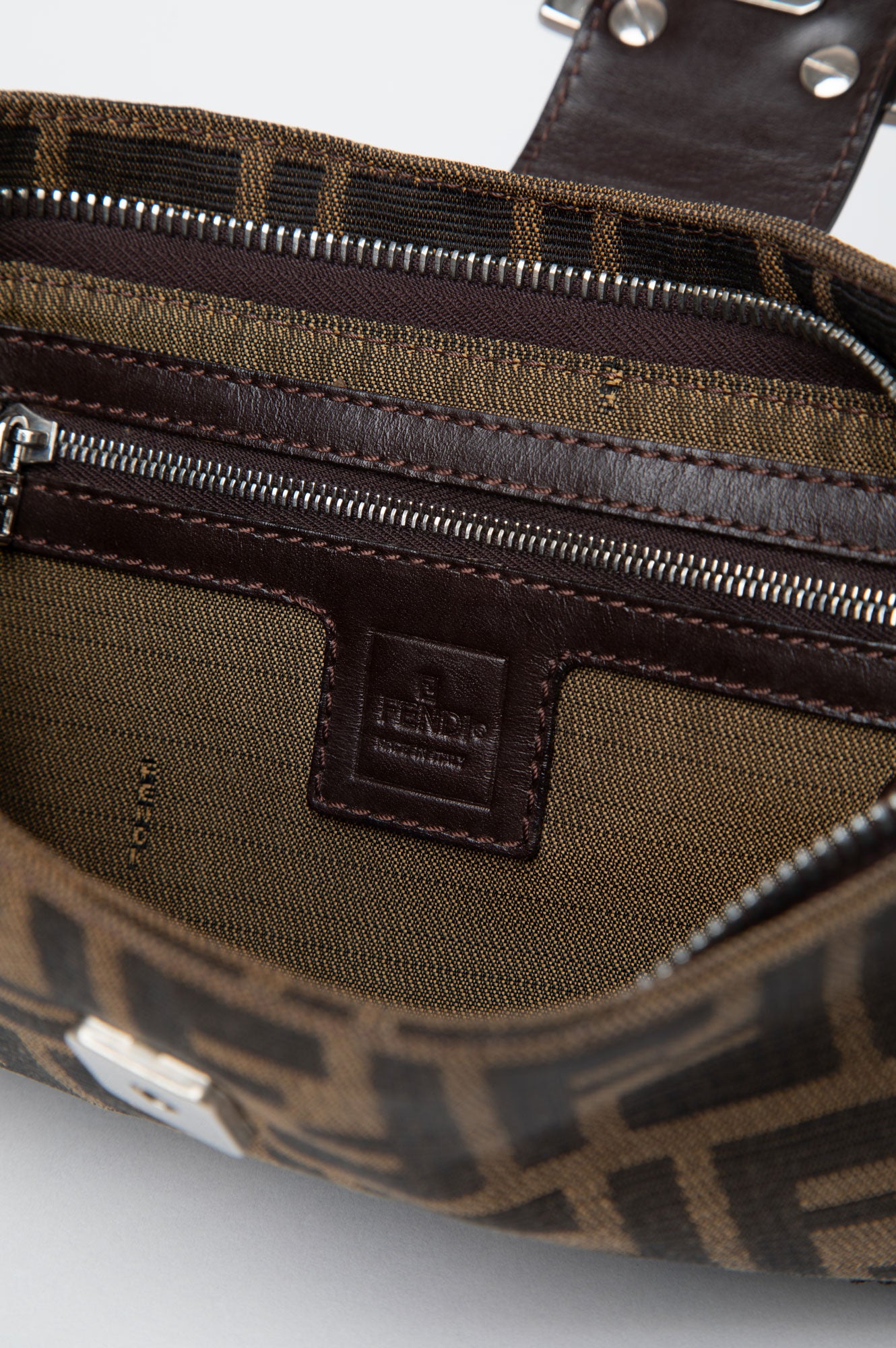 Fendi Brown Canvas Zucca Crossbody Bag