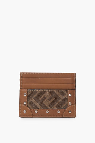 Fendi Brown FF Print Cardholder