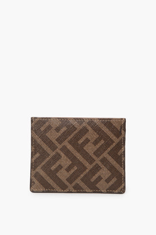 Fendi Brown FF Print Cardholder