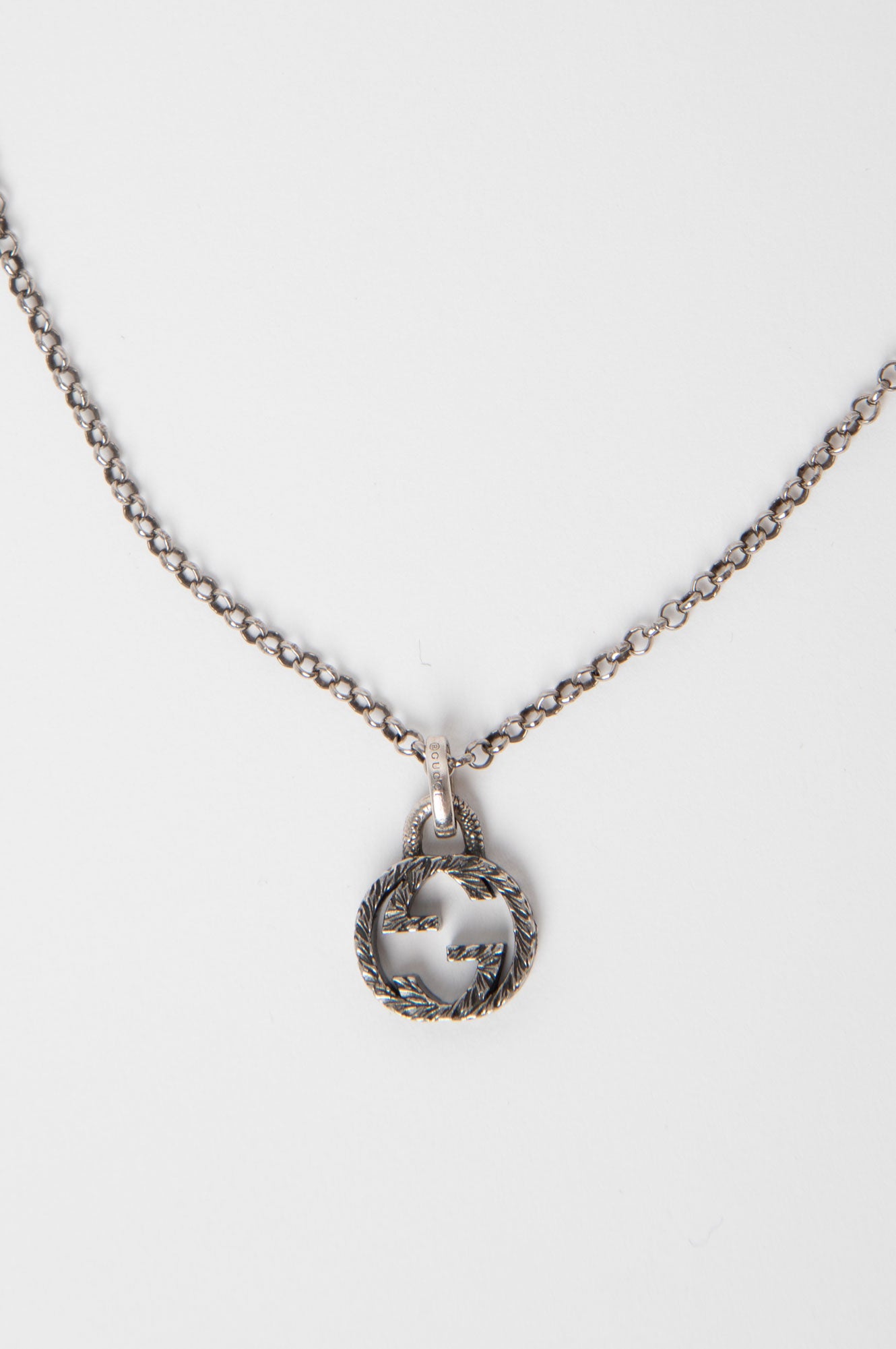Gucci Silver Interlocking GG Necklace
