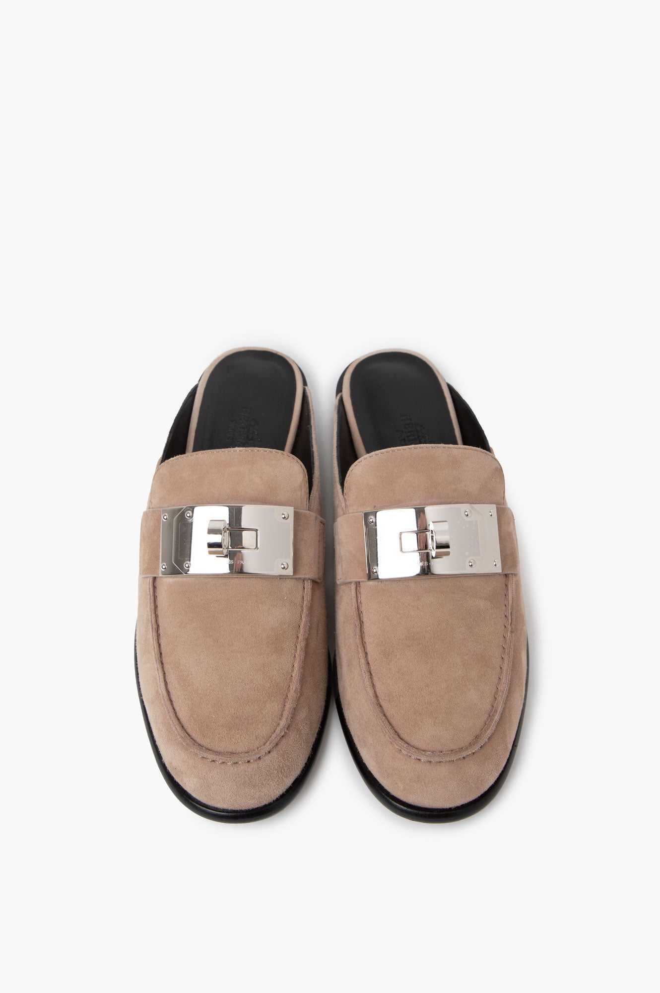 Hermes Beige Loafer Lota Mule Size 37.5