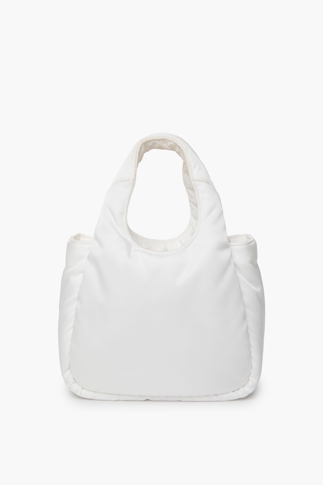 Prada White Mini Re-Nylon Padded Soft Tote Bag
