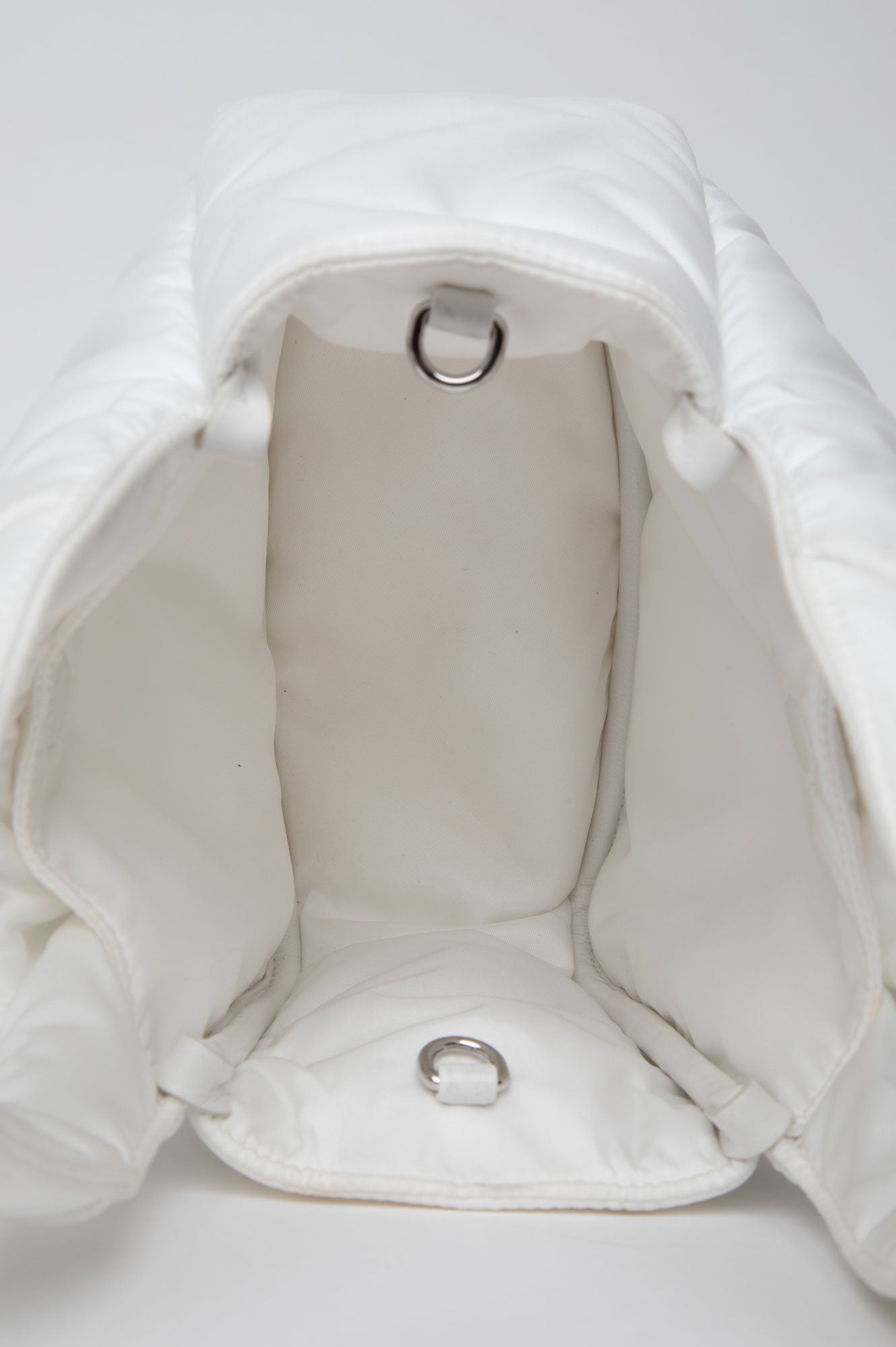 Prada White Mini Re-Nylon Padded Soft Tote Bag