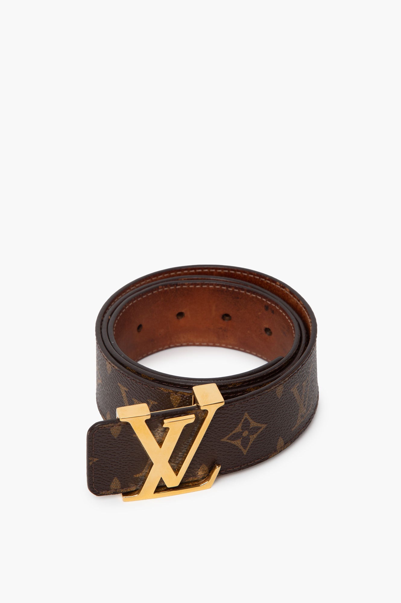 Louis Vuitton Monogran LV Buckle 40mm Belt Size 85