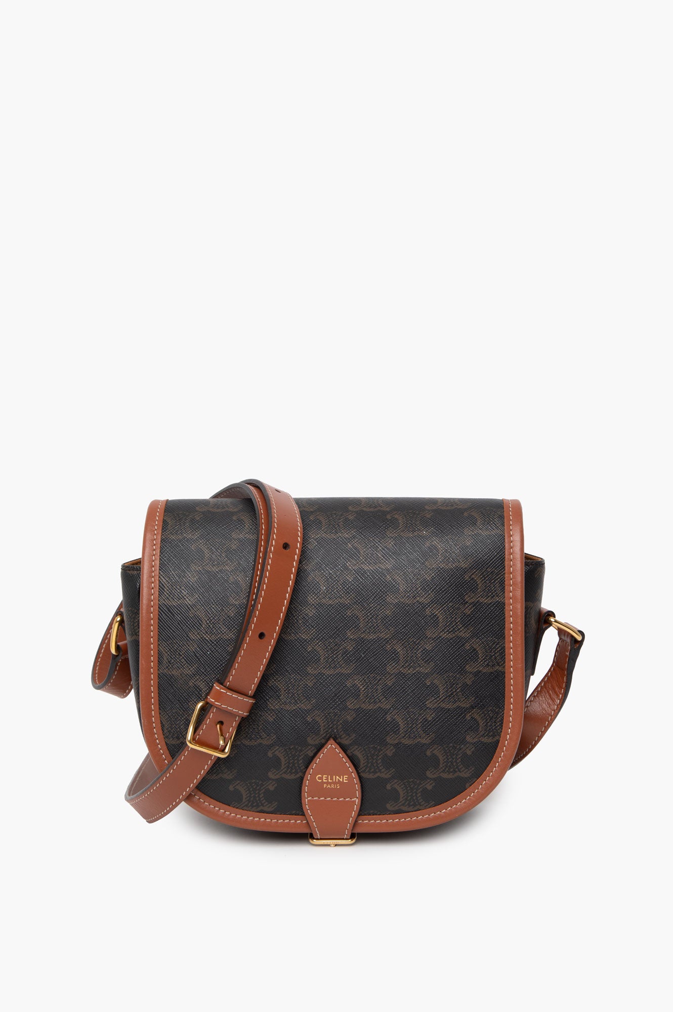 Celine Brown Medium Falco Crossbody Bag