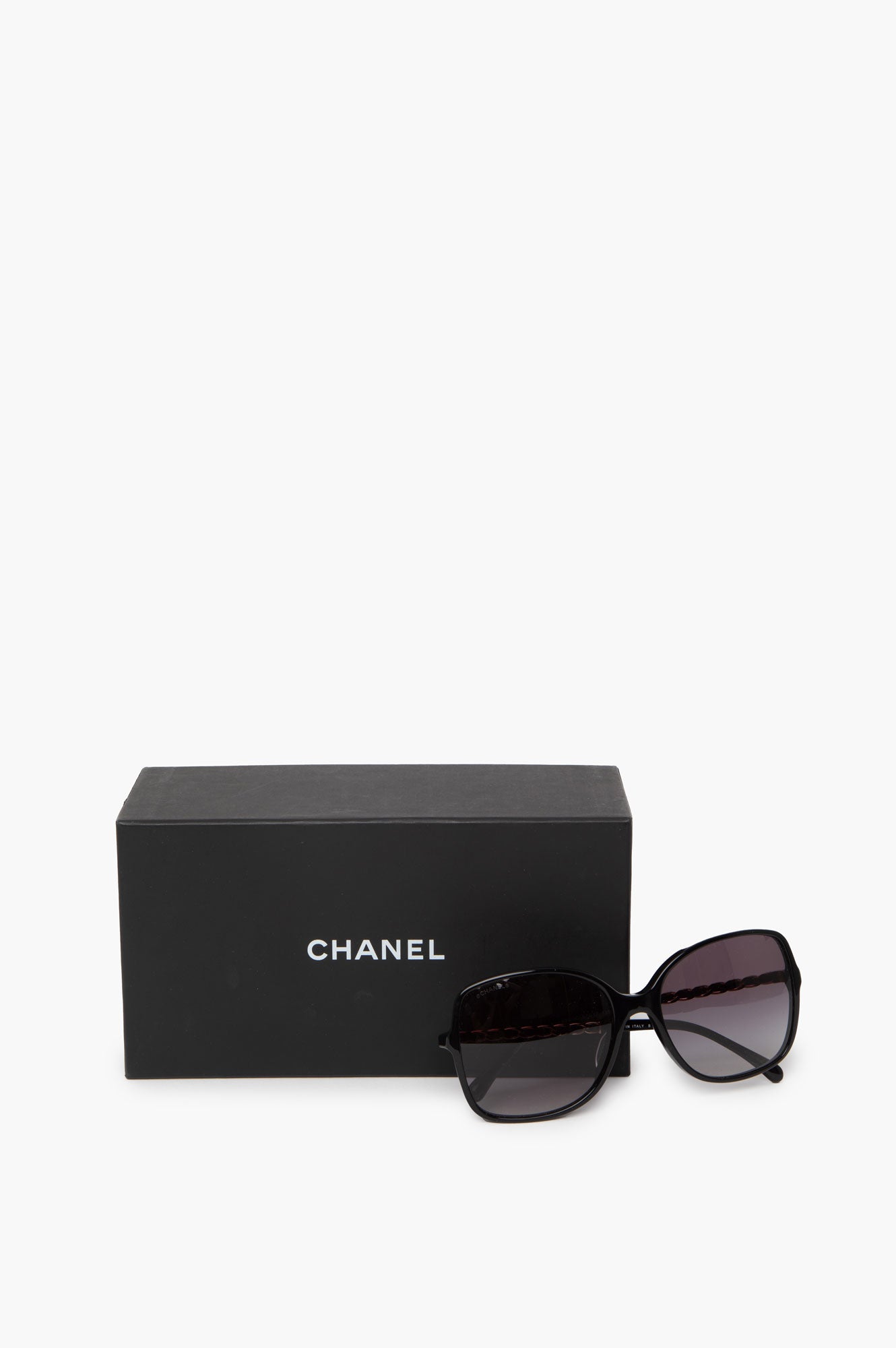 Chanel Rectangle CC Logo Black Sunglasses