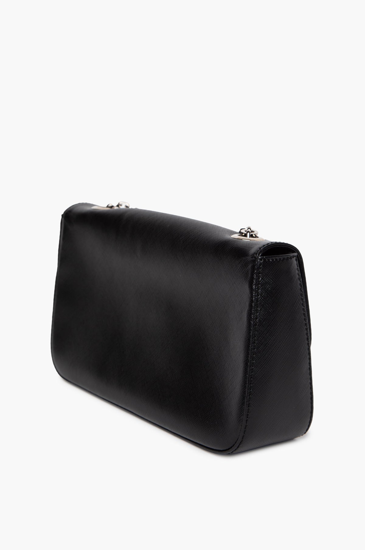 Salvatore Ferragamo Black Saffiano Leather Gancini Chain Shoulder Bag