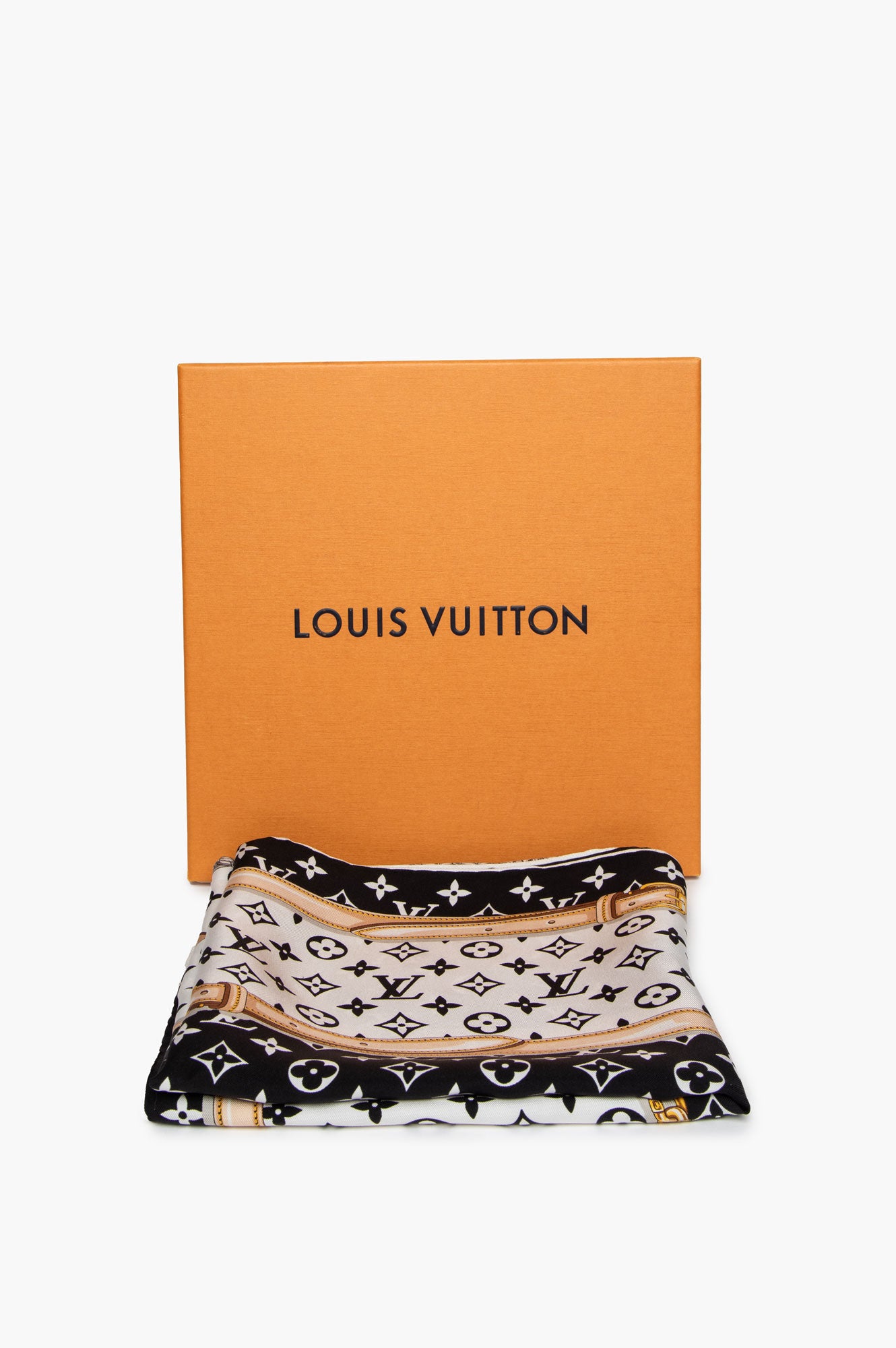 Louis Vuitton Black & White Monogram Confidential Square Scarf