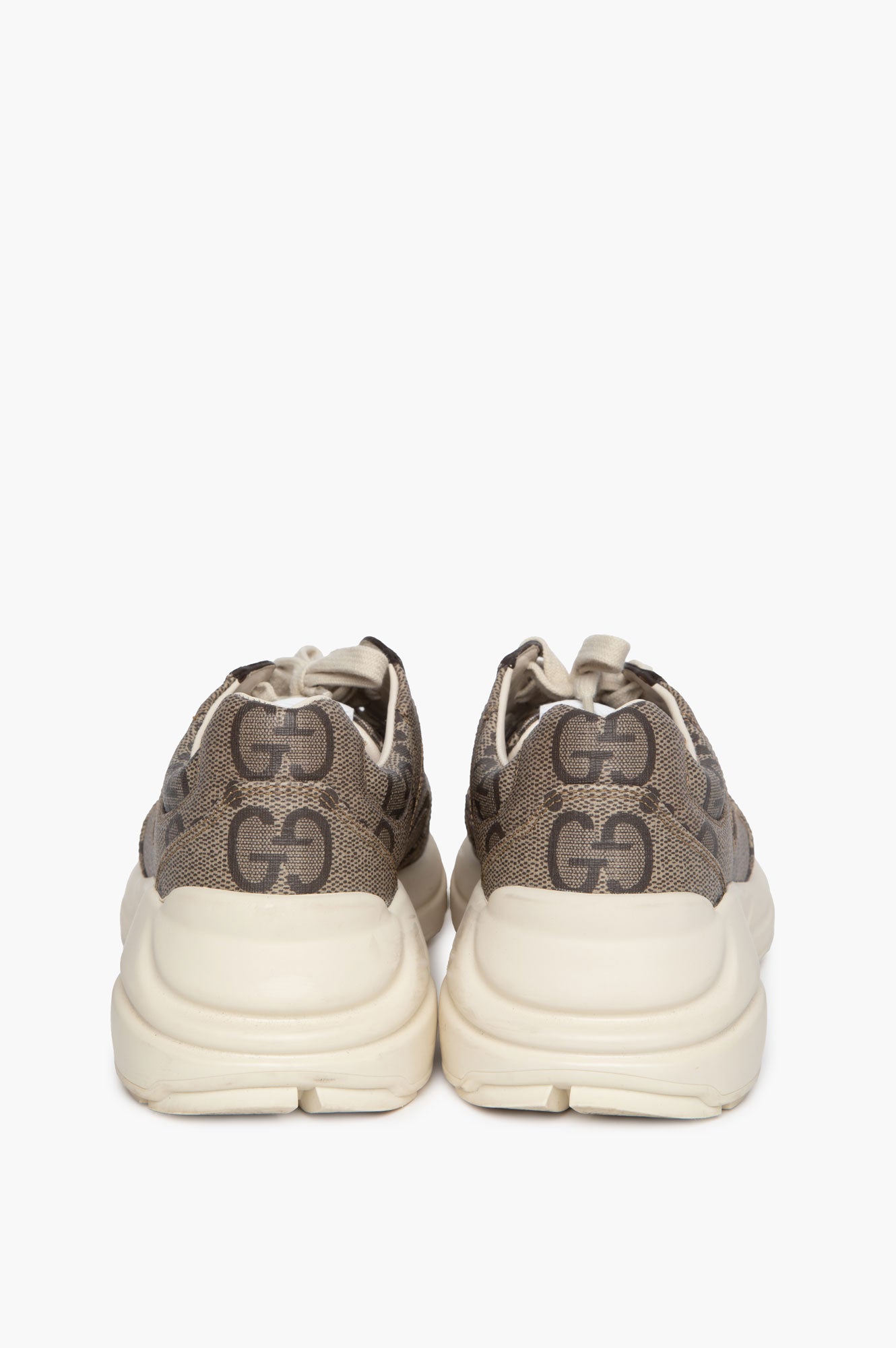 Gucci Beige GG Supreme Monogram Rhyton Sneakers 36.5