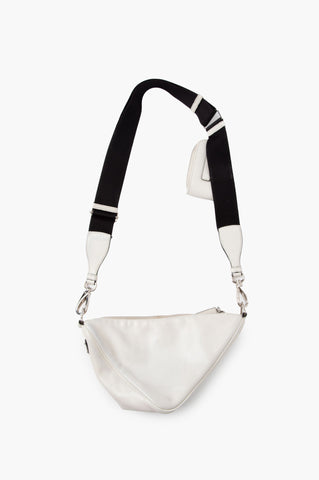 Prada White Leather Triangle Crossbody Bag