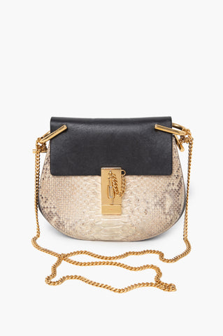 Chloe Black Drew Python Cossbody Bag