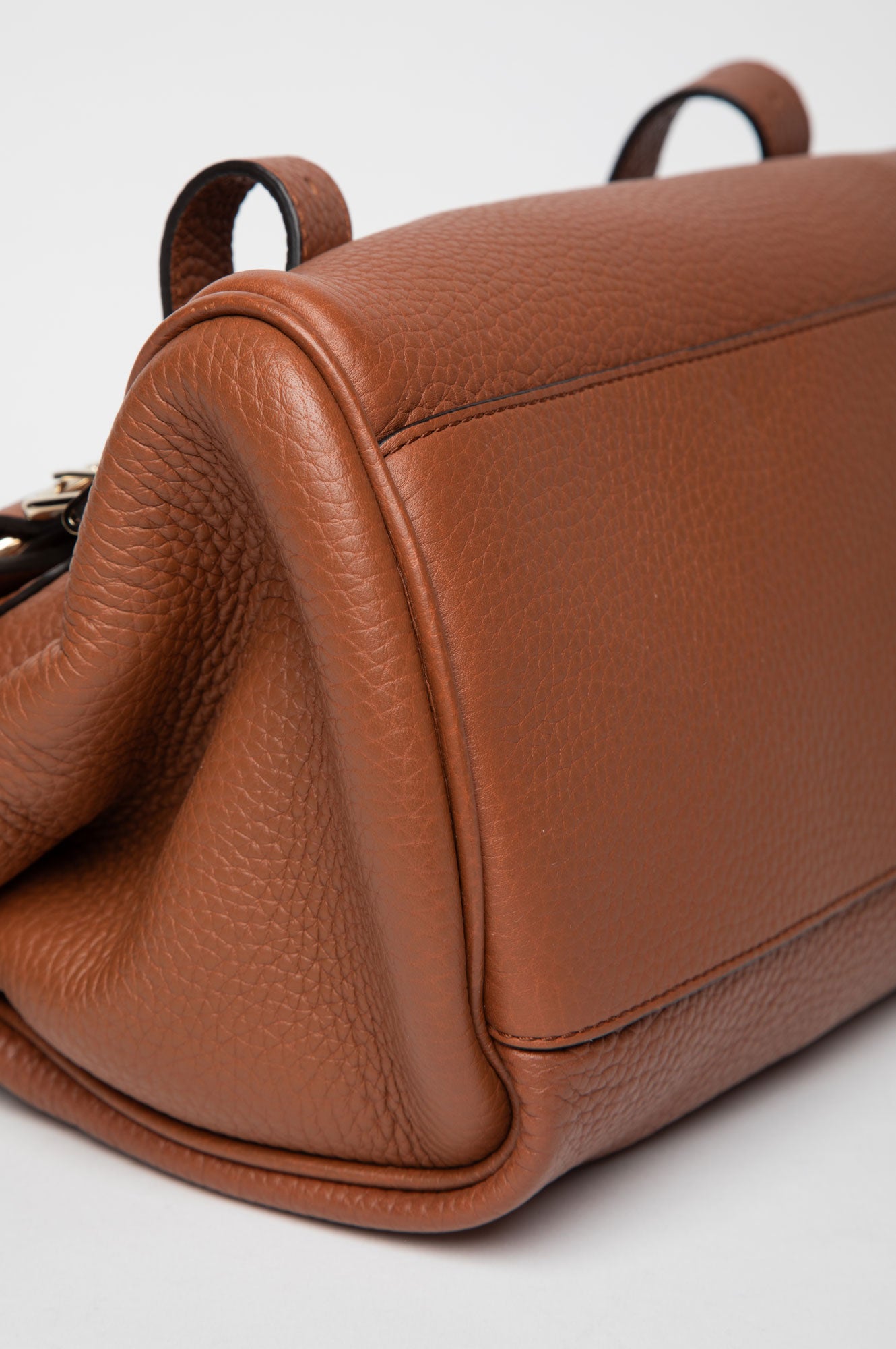 Mulberry Tobacco Brown Pebbled Leather Alexa Satchel