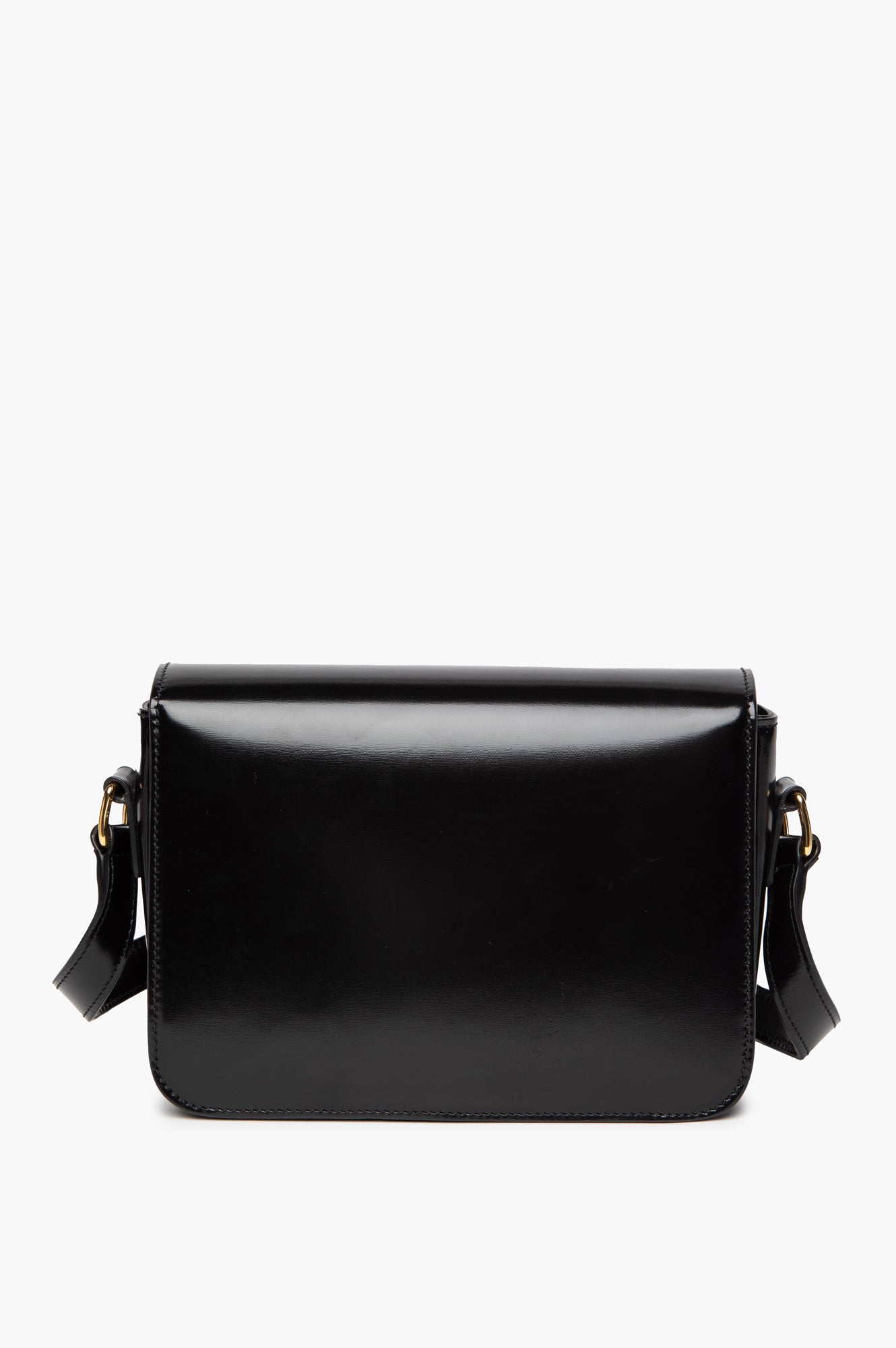 Celine Black Shiny Calfskin Teen Triomphe Bag