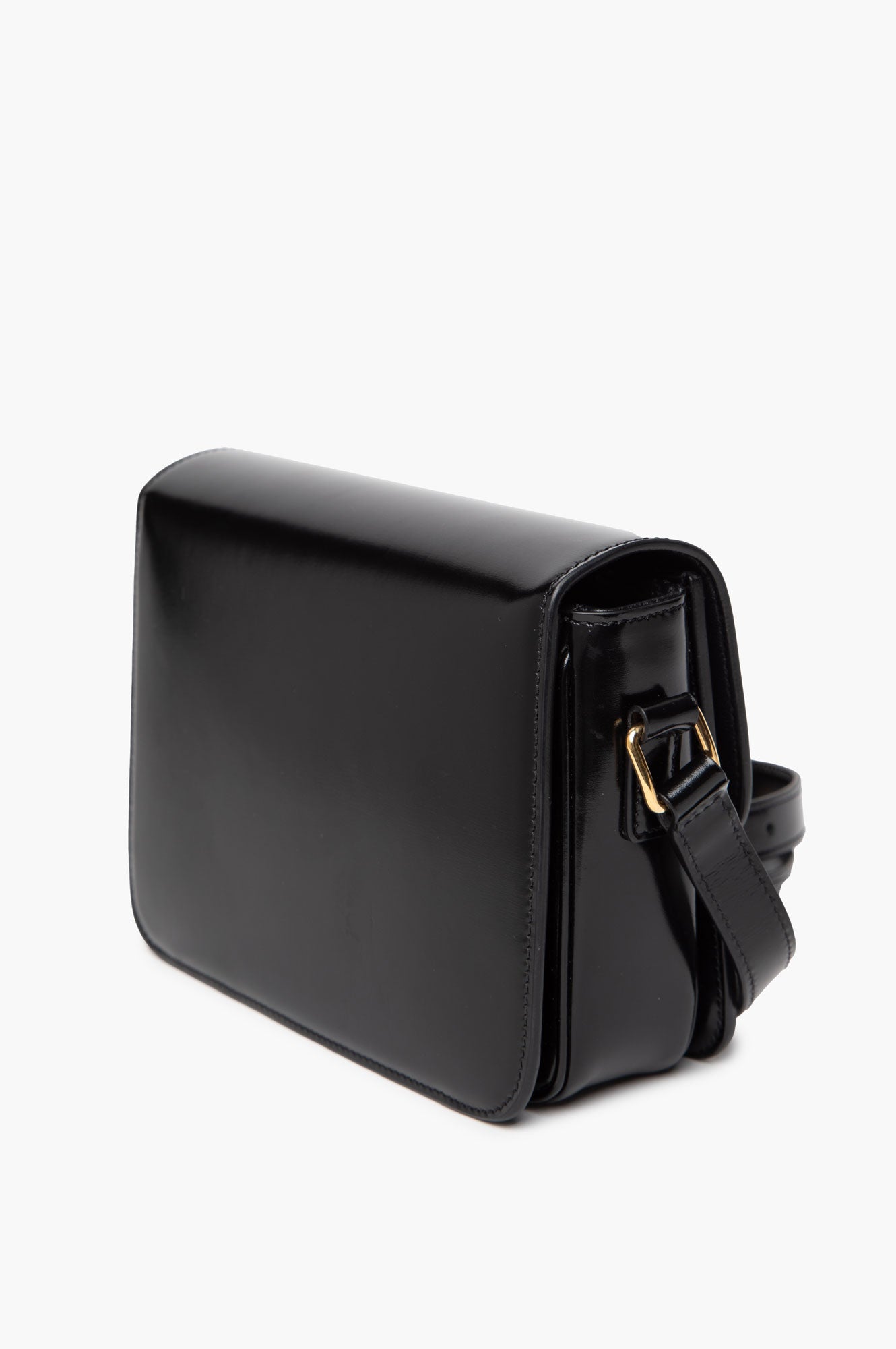 Celine Black Shiny Calfskin Teen Triomphe Bag