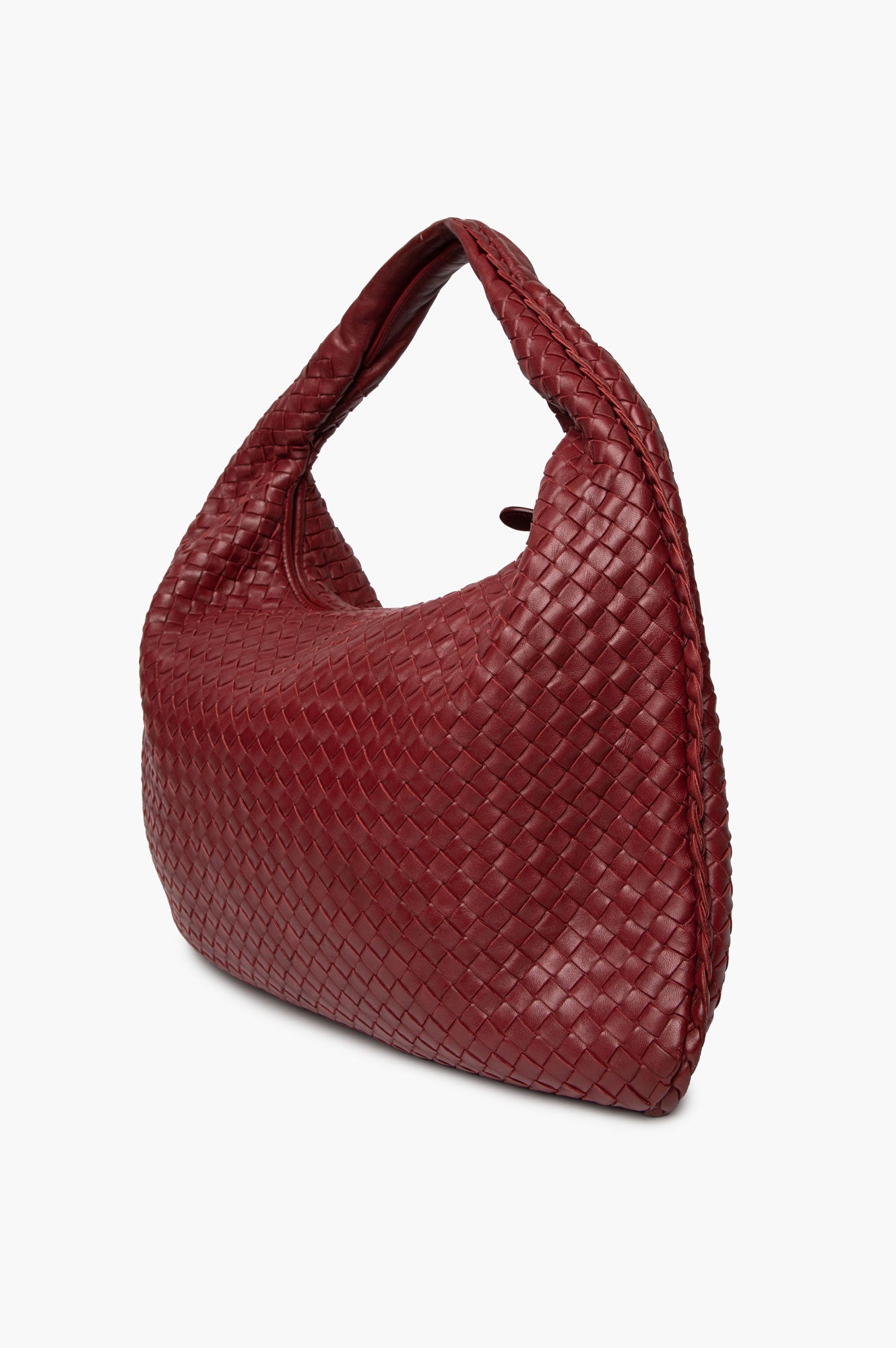 Bottega Veneta Burgundy Nappa Intrecciato Large Veneta Hobo Bag