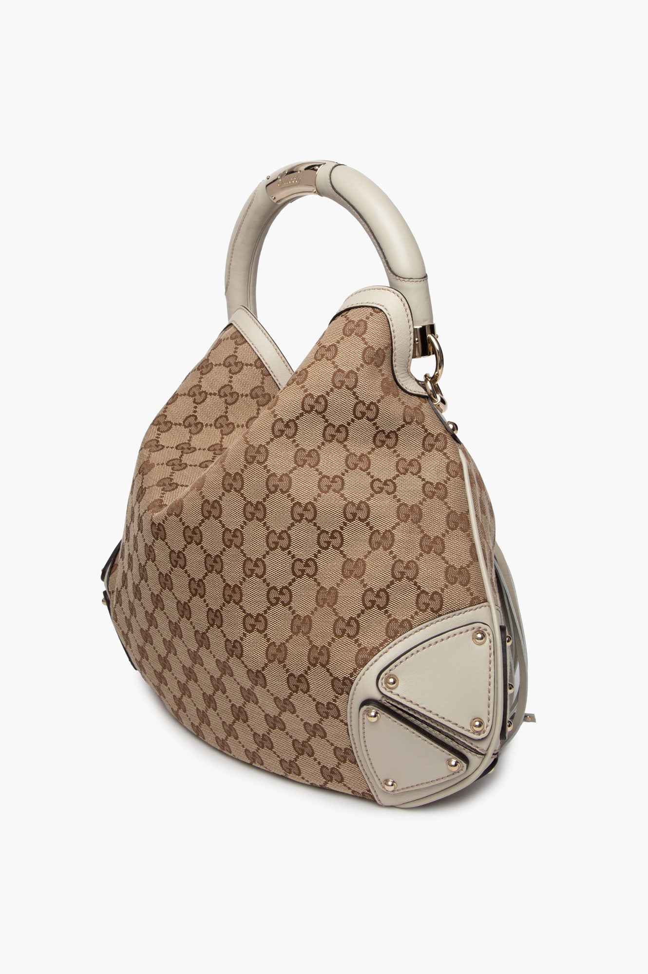 Gucci Beige GG Canvas Medium Babouska Indy Hobo Bag With Strap