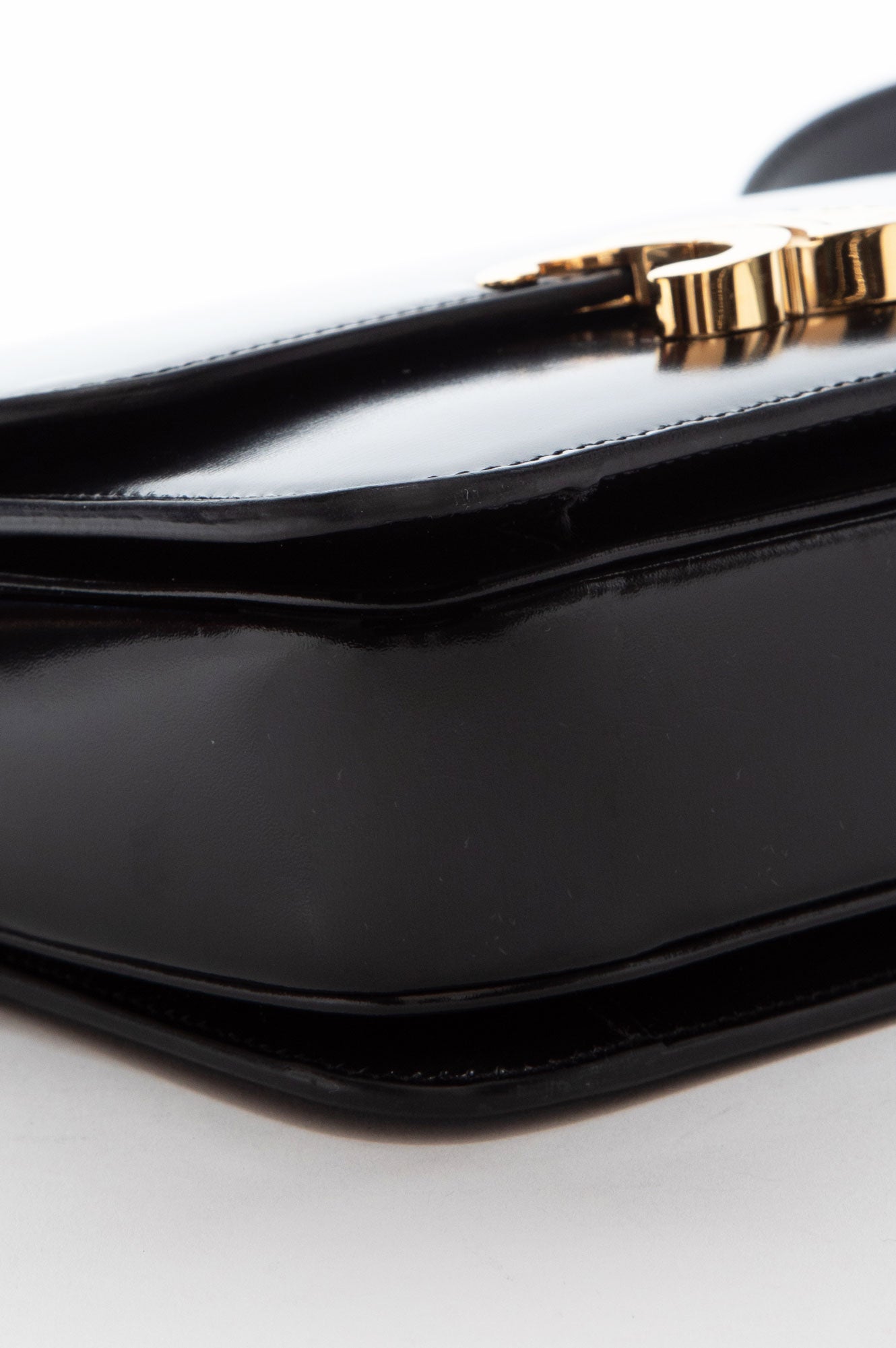 Celine Black Shiny Calfskin Teen Triomphe Bag