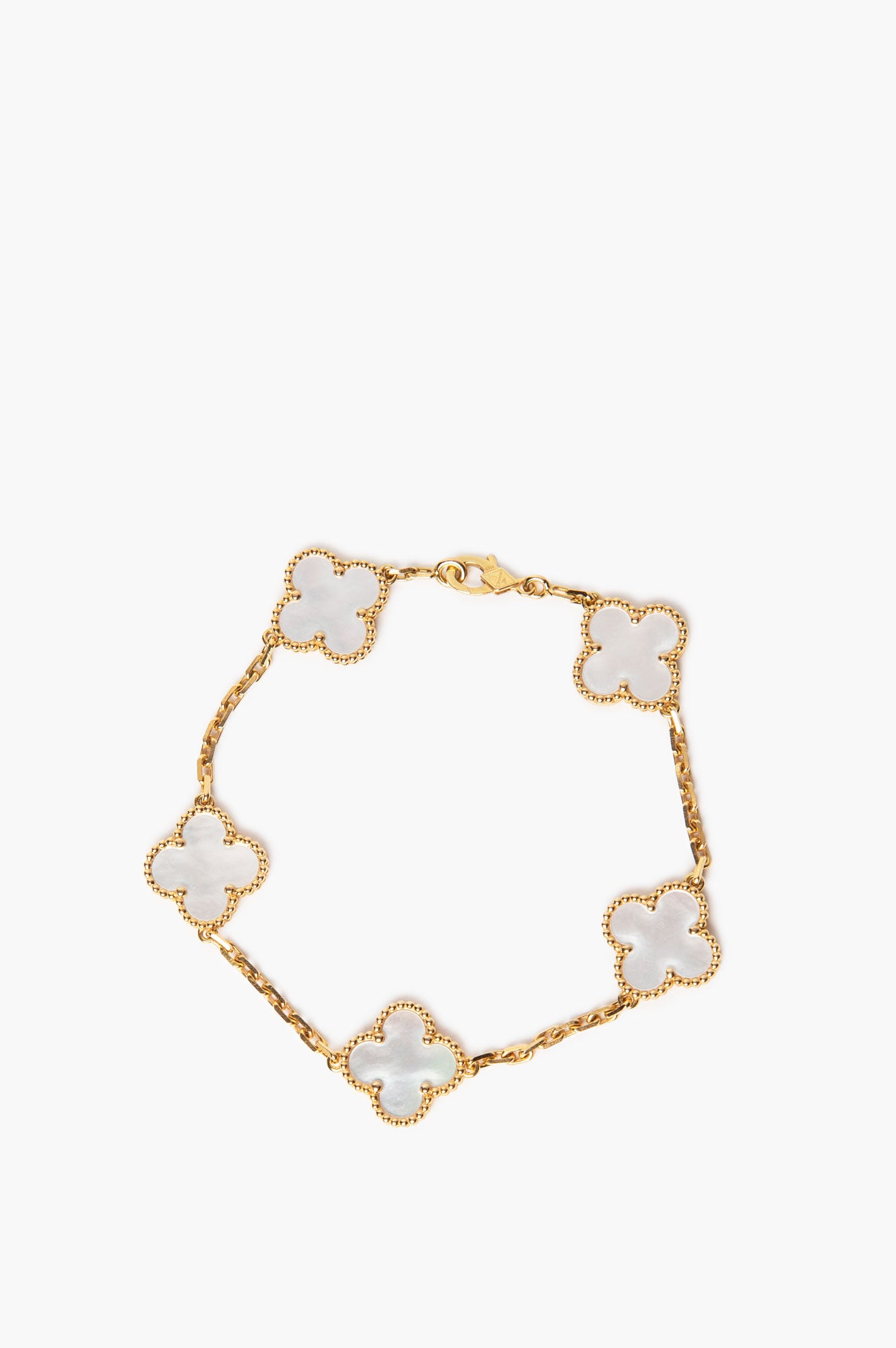 Van Cleef & Arpels 5 Motif Blue Mother of Pearl Bracelet