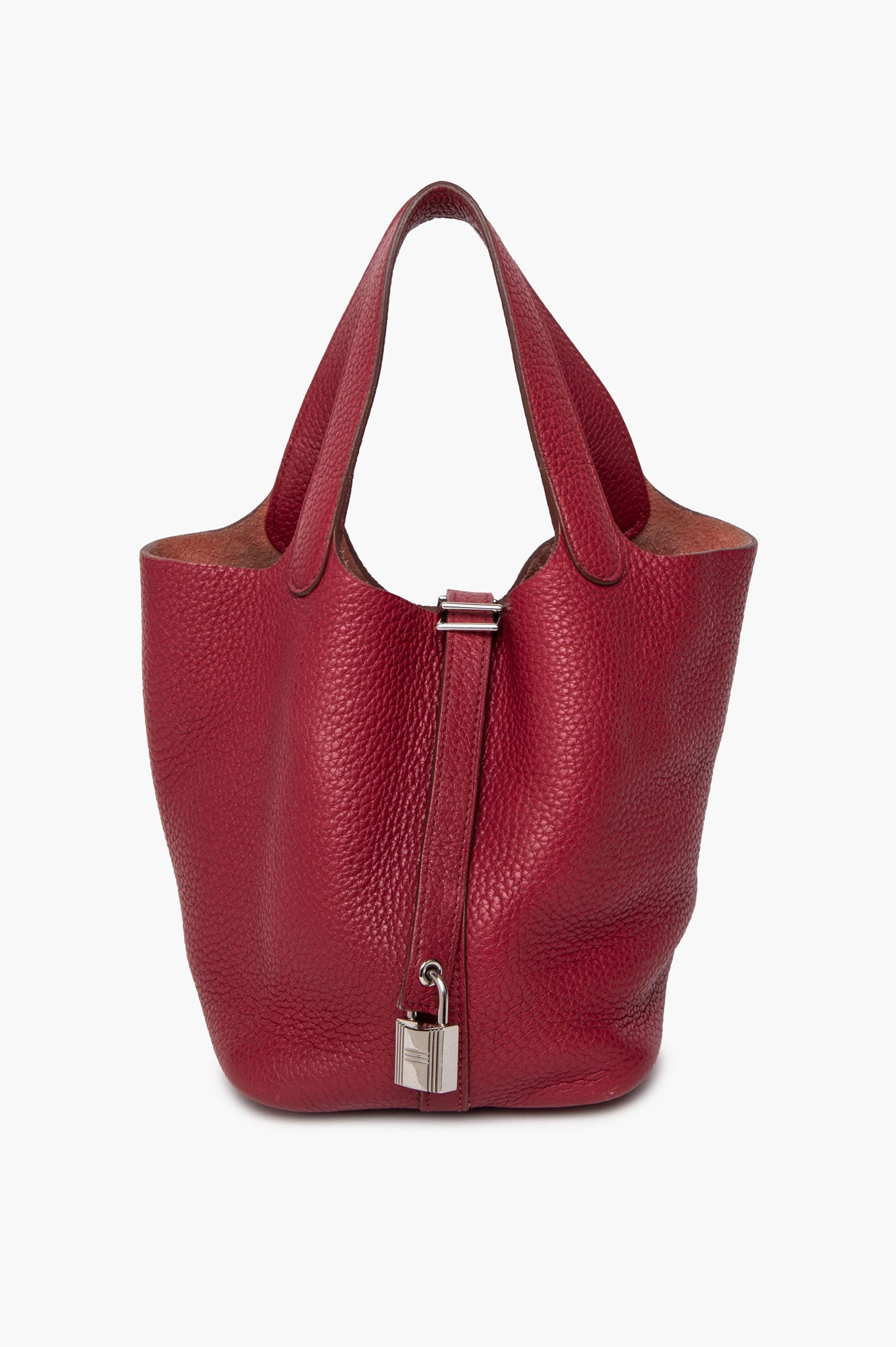 Hermès 2014 Rouge Grenat Taurillon Clémence Palladium HW Picotin Lock 18