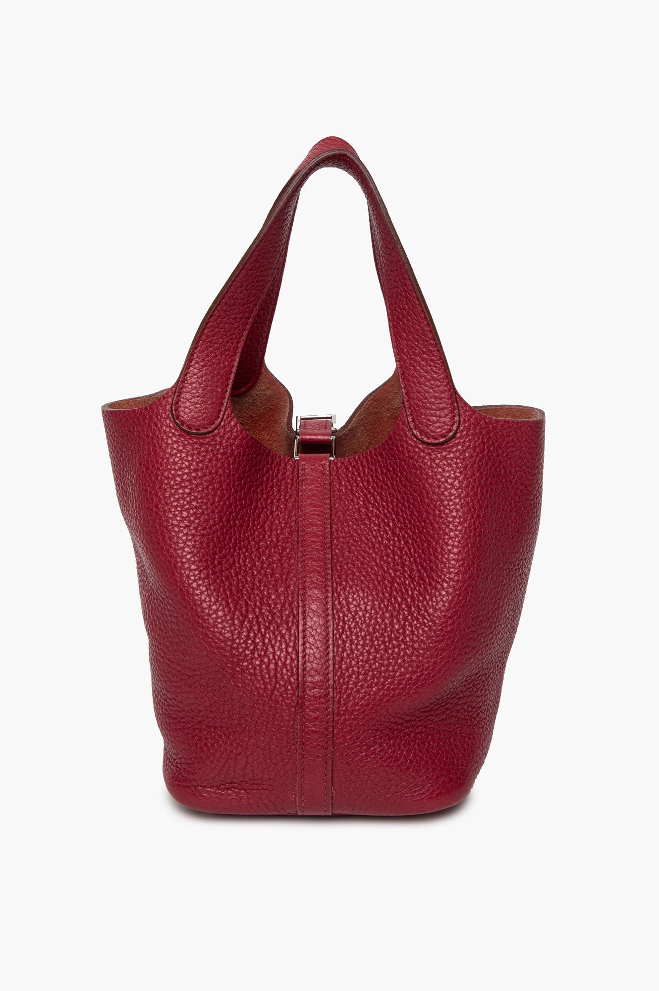 Hermès 2014 Rouge Grenat Taurillon Clémence Palladium HW Picotin Lock 18