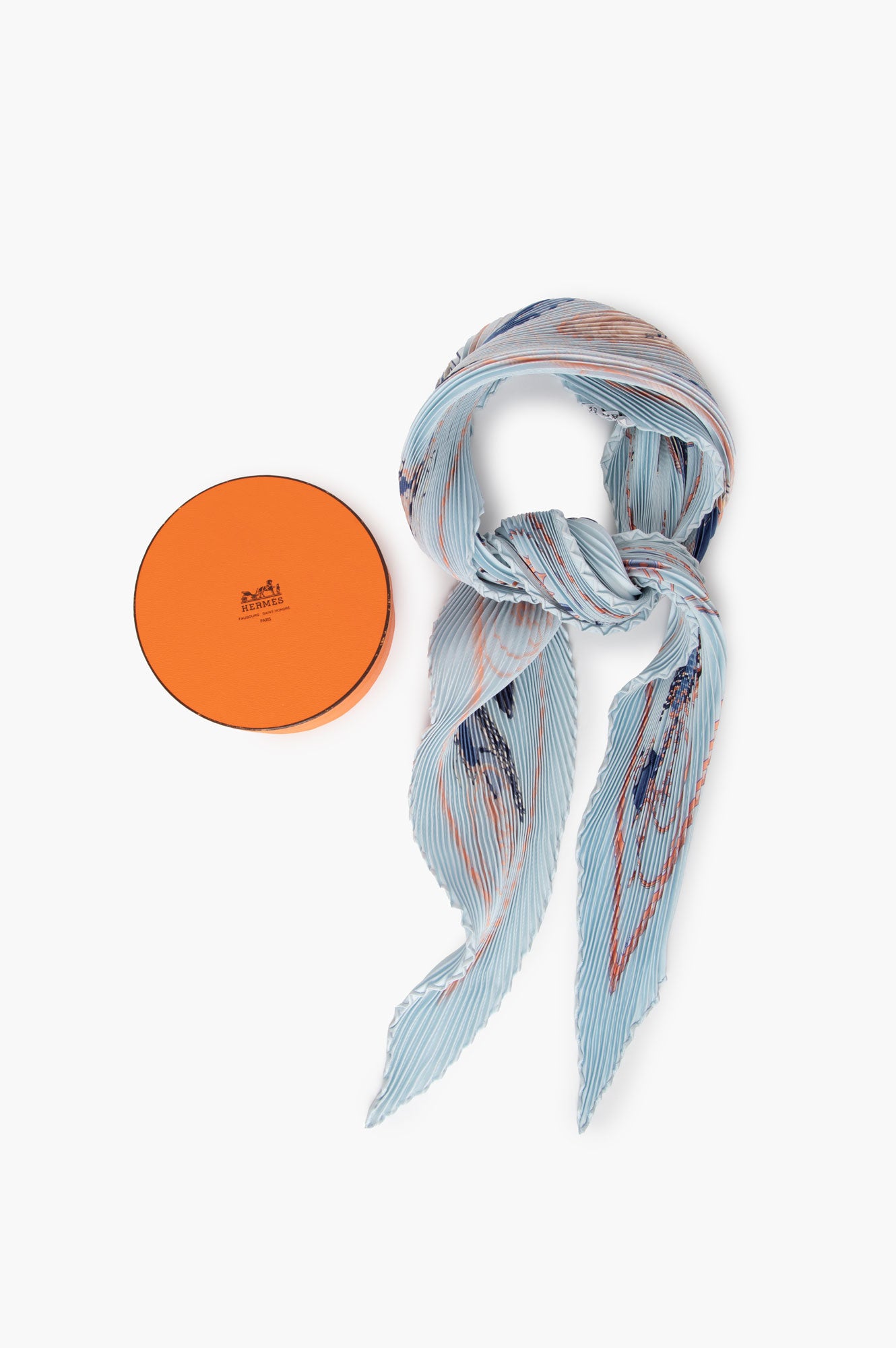 Hermes Blue Les Voitures A Transformation Scarf
