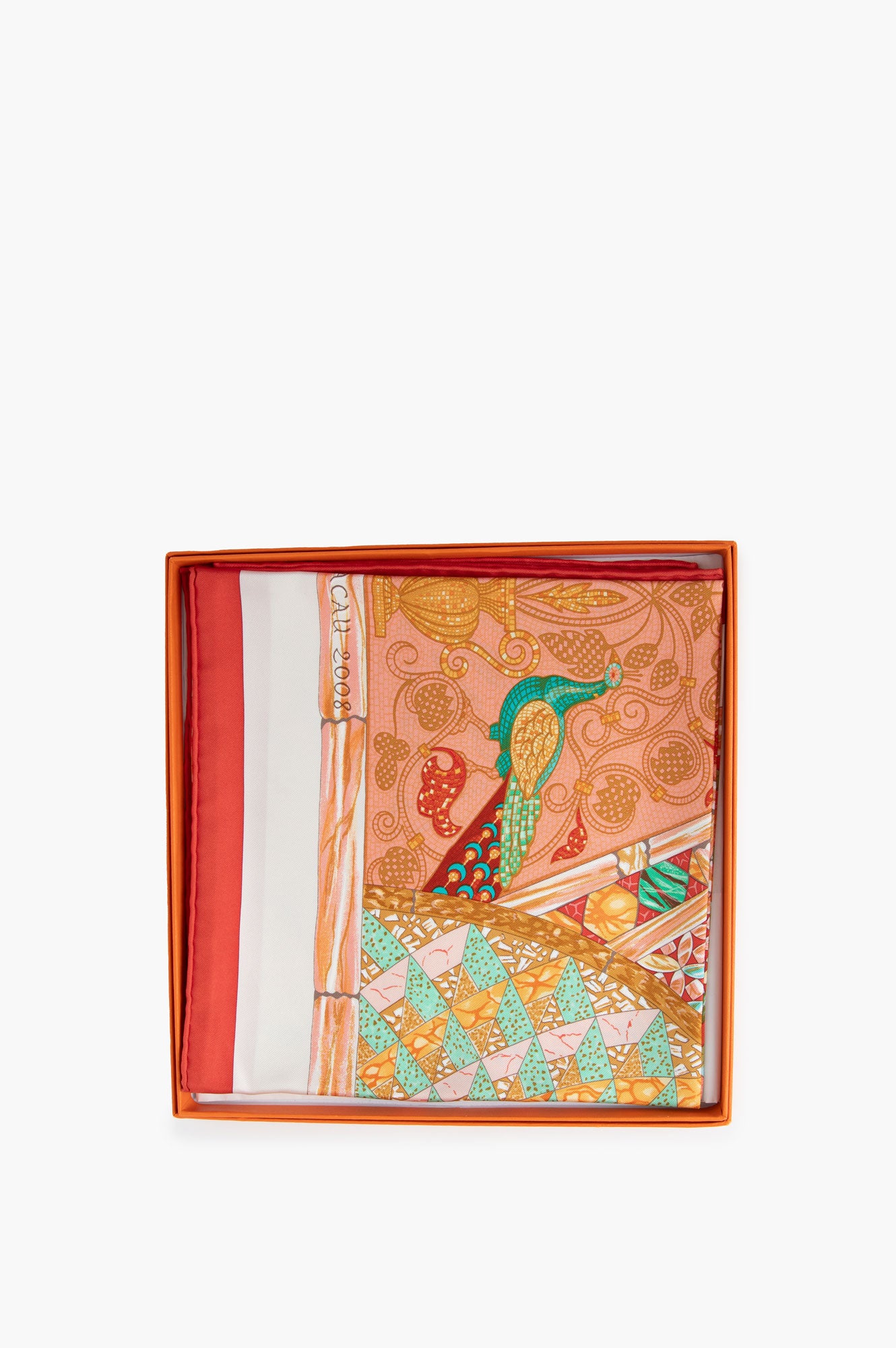 Hermes Red Trophees De Venise Scarf 90x90cm